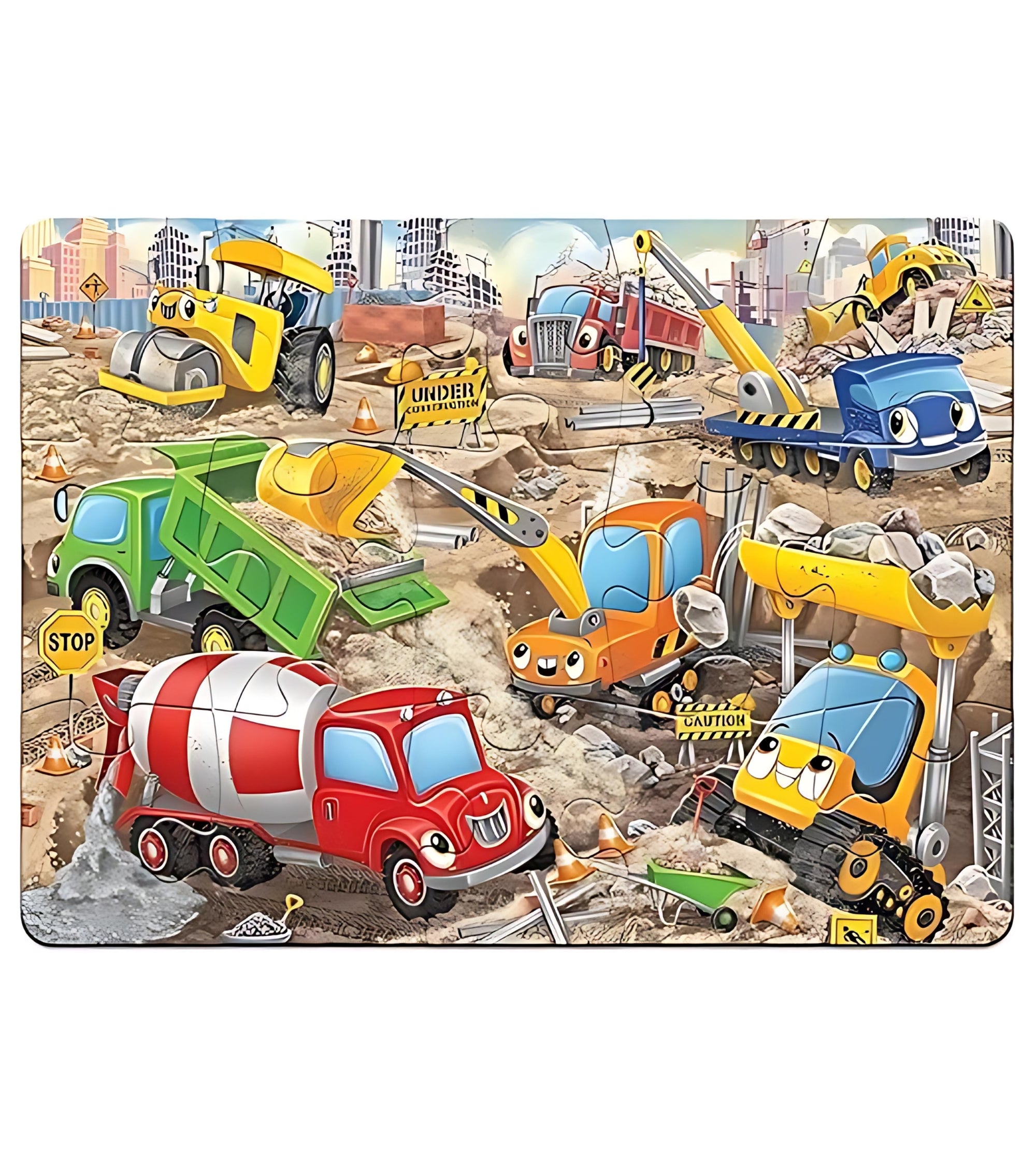 Frank Under Construction Site Floor Jigsaw Puzzle – 15-Piece Educational Puzzle for Kids Ages 3-7 | Boosts Motor Skills & Imagination | Perfect Gift for Boys & Girls