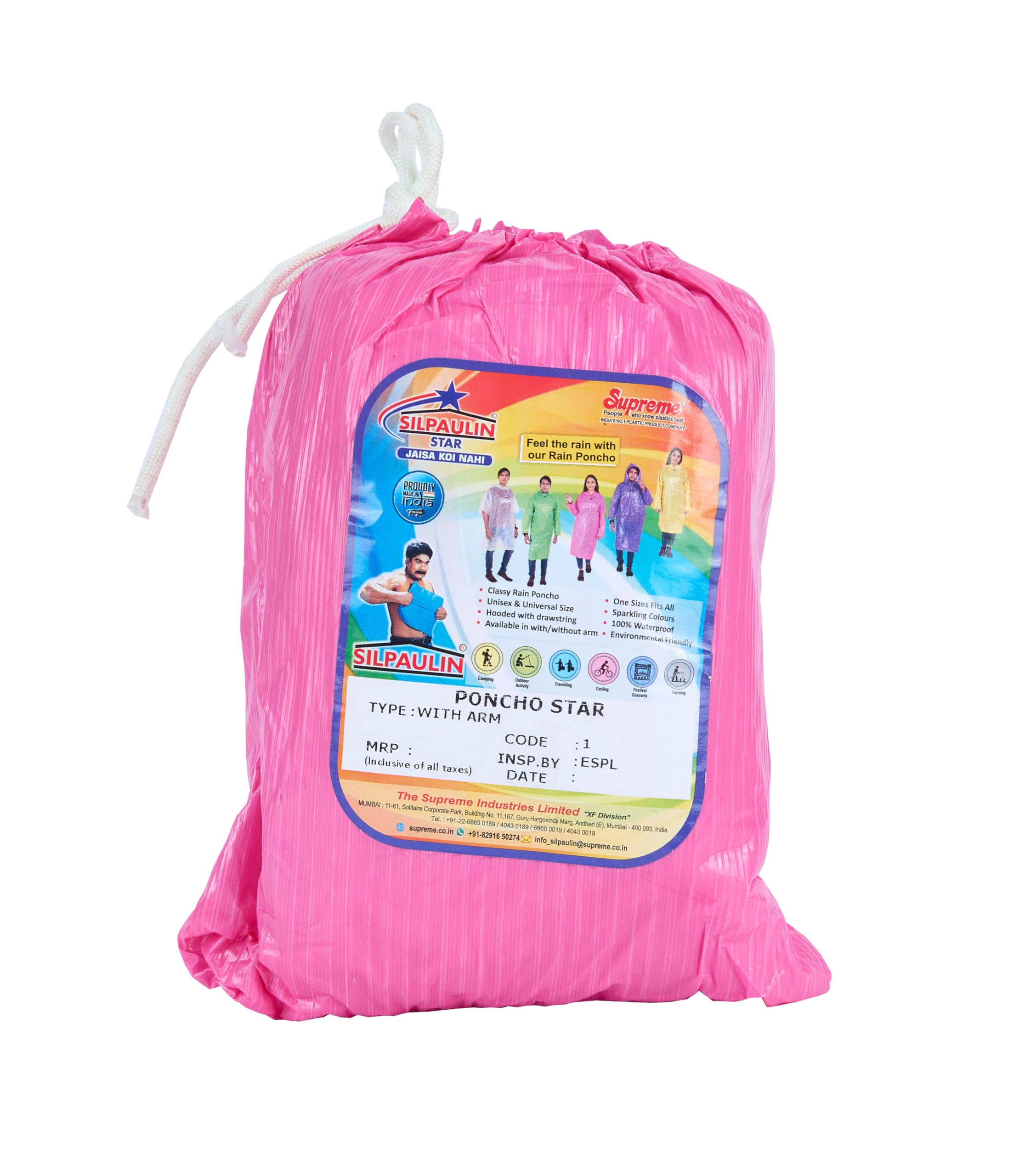 Premsons® Reusable Raincoat Poncho with Hood for Women & Men - Unisex Outdoor Rain Poncho for Adult Boys Girls - Waterproof Lightweight Packable One Size Fits Most Rainwear with Sleeves - Pack Of 3