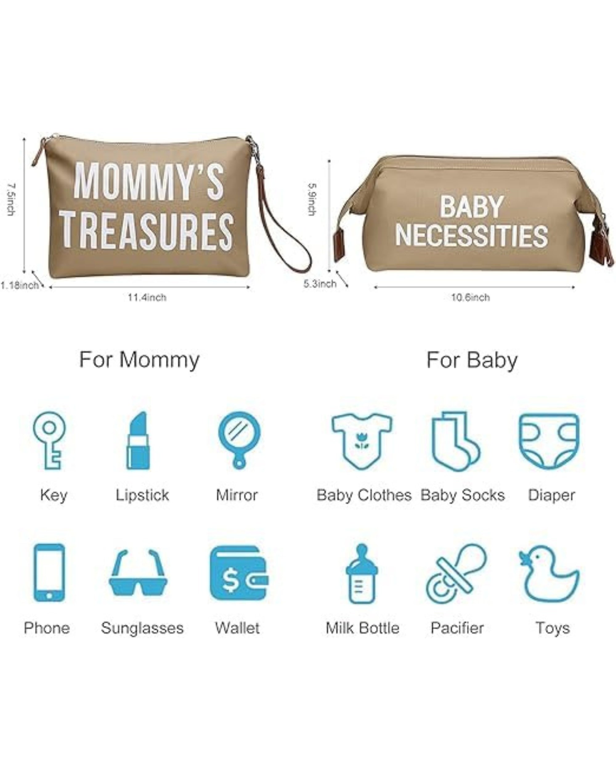 Premsons® Mommy Tote Bag | Large Diaper Bag with 2 Removable Organizing Pouches | Stylish & Spacious Baby Essentials Travel Bag for Moms