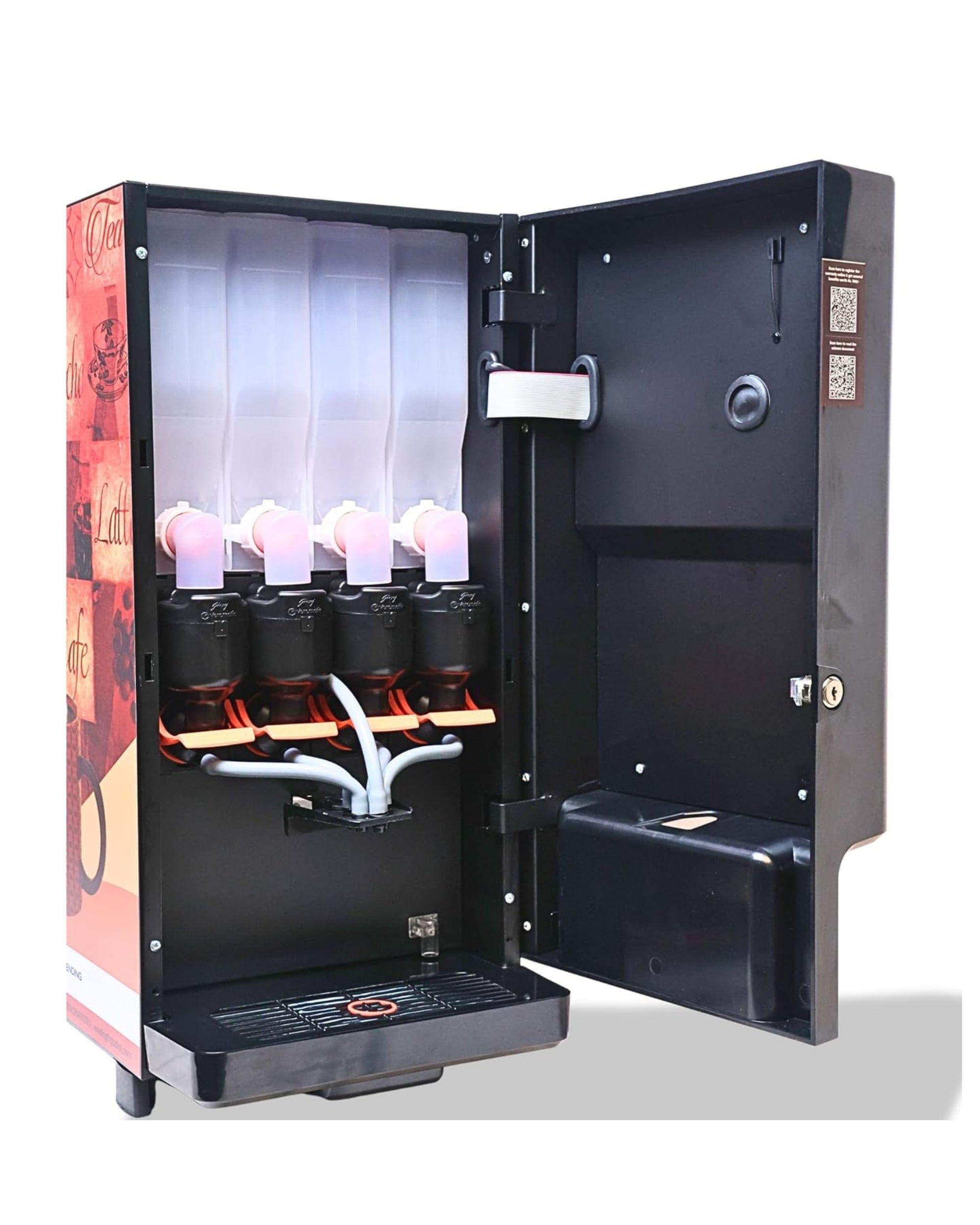 GODREJ VENDING Smart Taurus Coffee & Tea Vending Machine – 4 Canisters | Instant Premix Dispenser for Home & Office | Customizable Hot Beverages