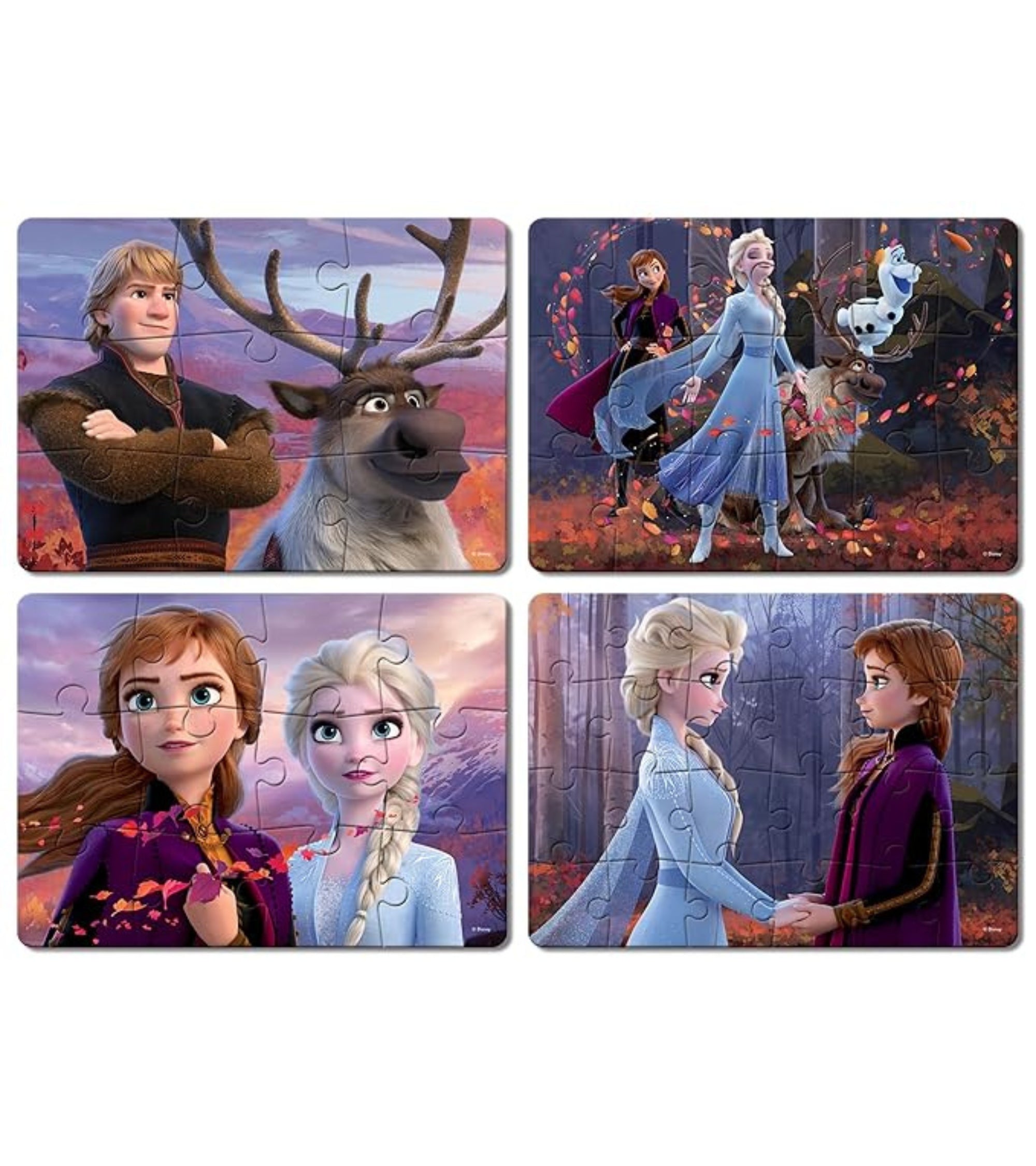 Frank Disney Frozen II – Set of 4 Jigsaw Puzzles for Kids 3+ Years | Fun & Educational Brain Booster Games for Focus & Memory
