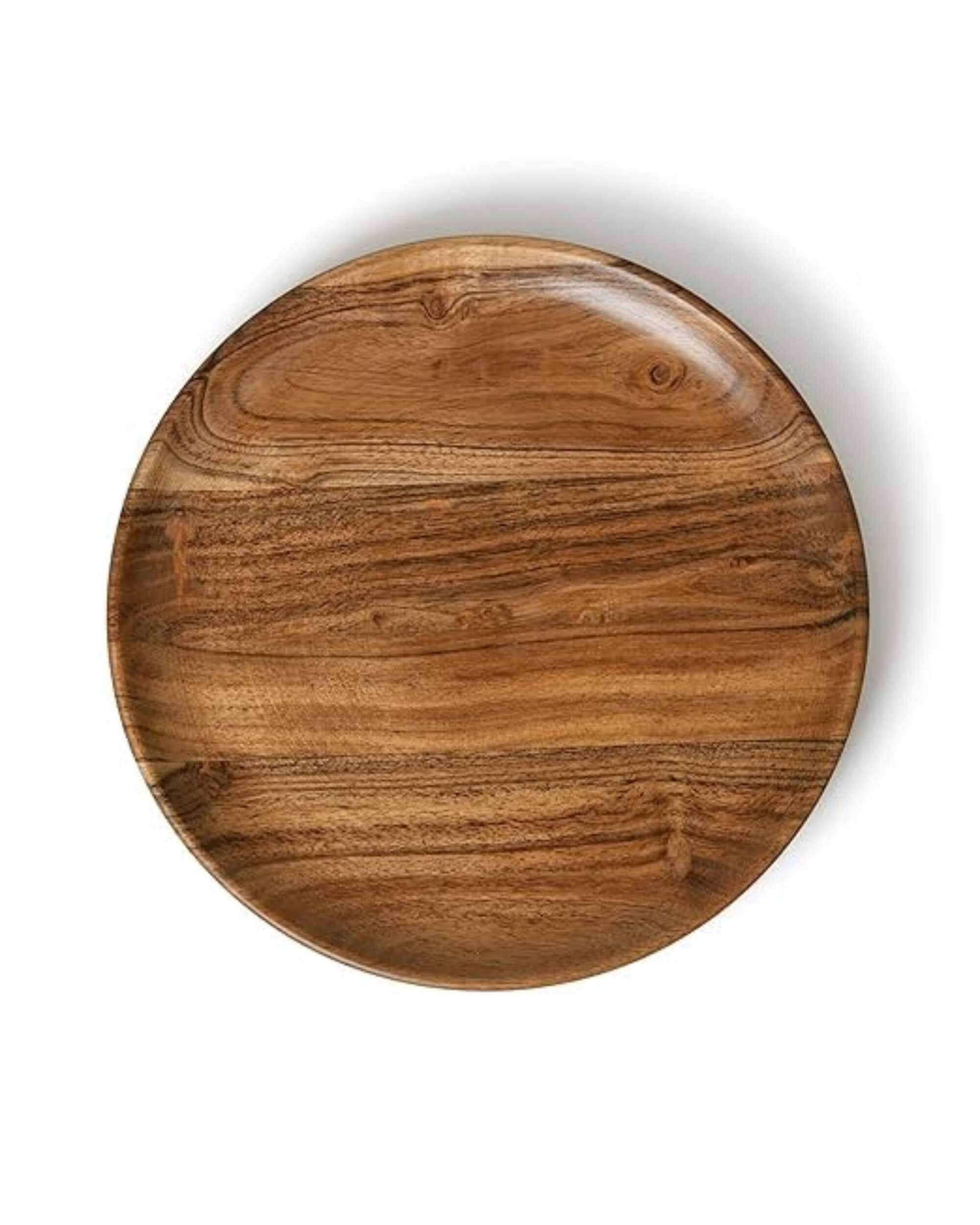 Premsons® Wooden Round Plates – Set of 6 | Multipurpose Serving Plates for Snacks, Desserts, Breakfast & More | Durable & Stylish Tableware for Home & Kitchen
