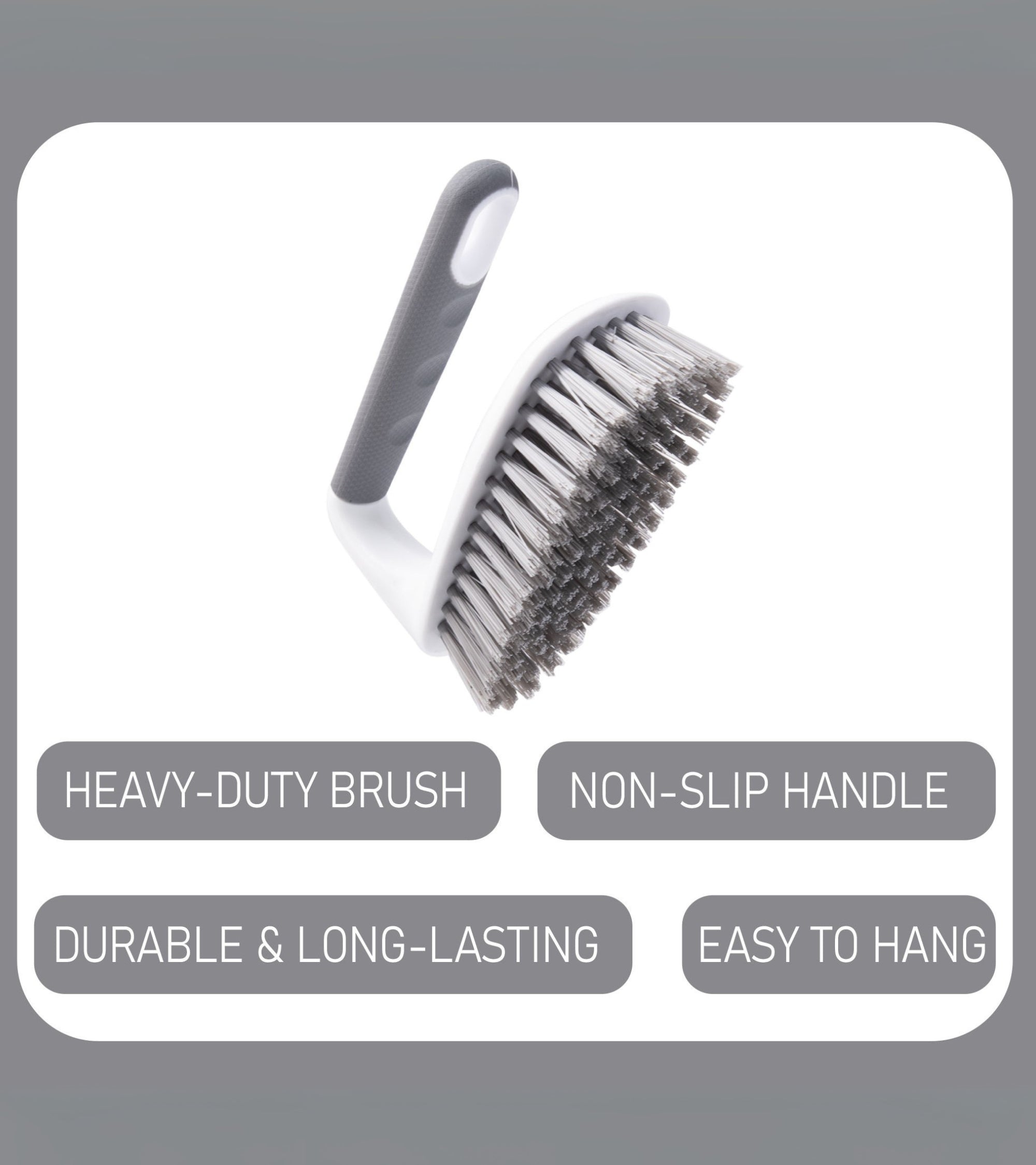 Premsons® Ergonomic Handheld Scrub Brush – Heavy-Duty Cleaning Brush with Non-Slip Grip & Stiff Bristles for Kitchen, Bathroom, Tiles, Floors, and More – Durable & Comfortable Design for Deep Cleaning