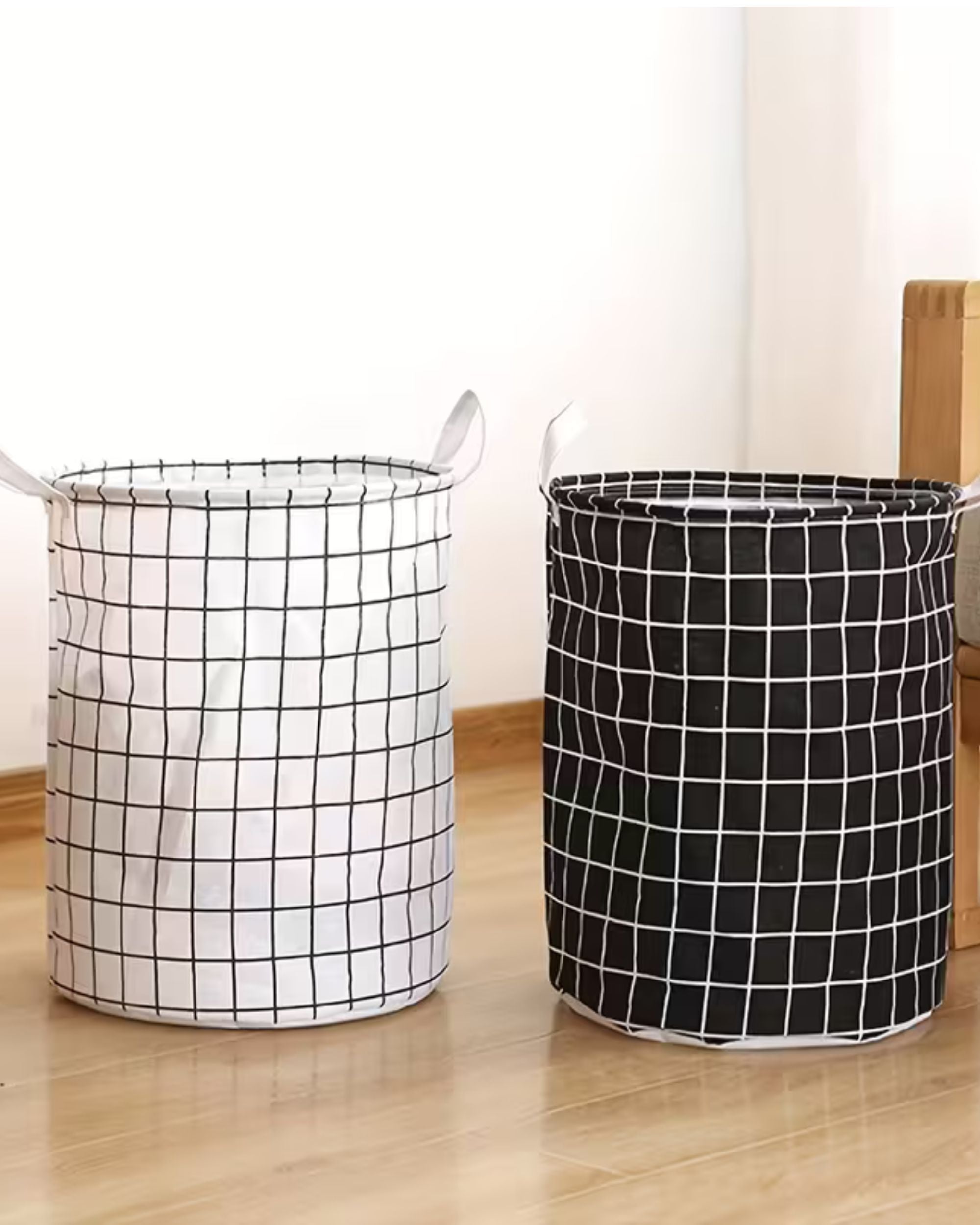 Premsons® Foldable Laundry Bag Basket | Large Capacity Clothes Storage Hamper with Handles | Durable Collapsible Laundry Organizer for Bedroom, Bathroom & Hostel | Black