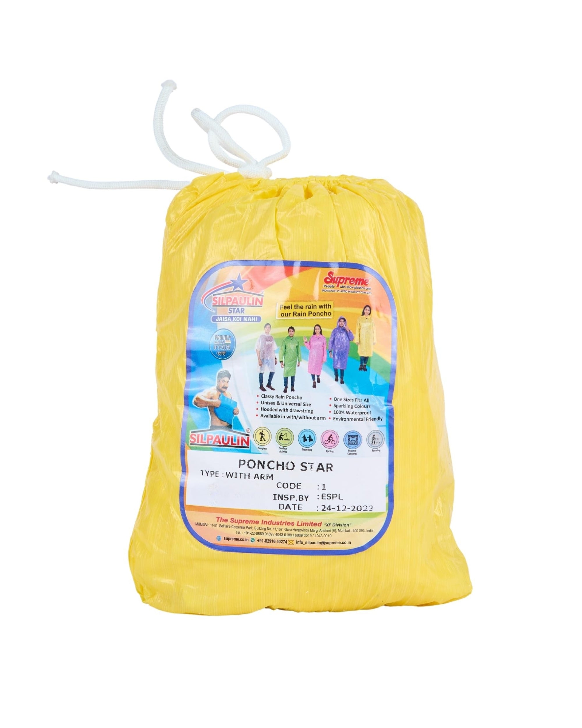 Premsons® Reusable Raincoat Poncho with Hood for Women & Men - Unisex Outdoor Rain Poncho for Adult Boys Girls - Waterproof Lightweight Packable One Size Fits Most Rainwear with Sleeves - Pack Of 3