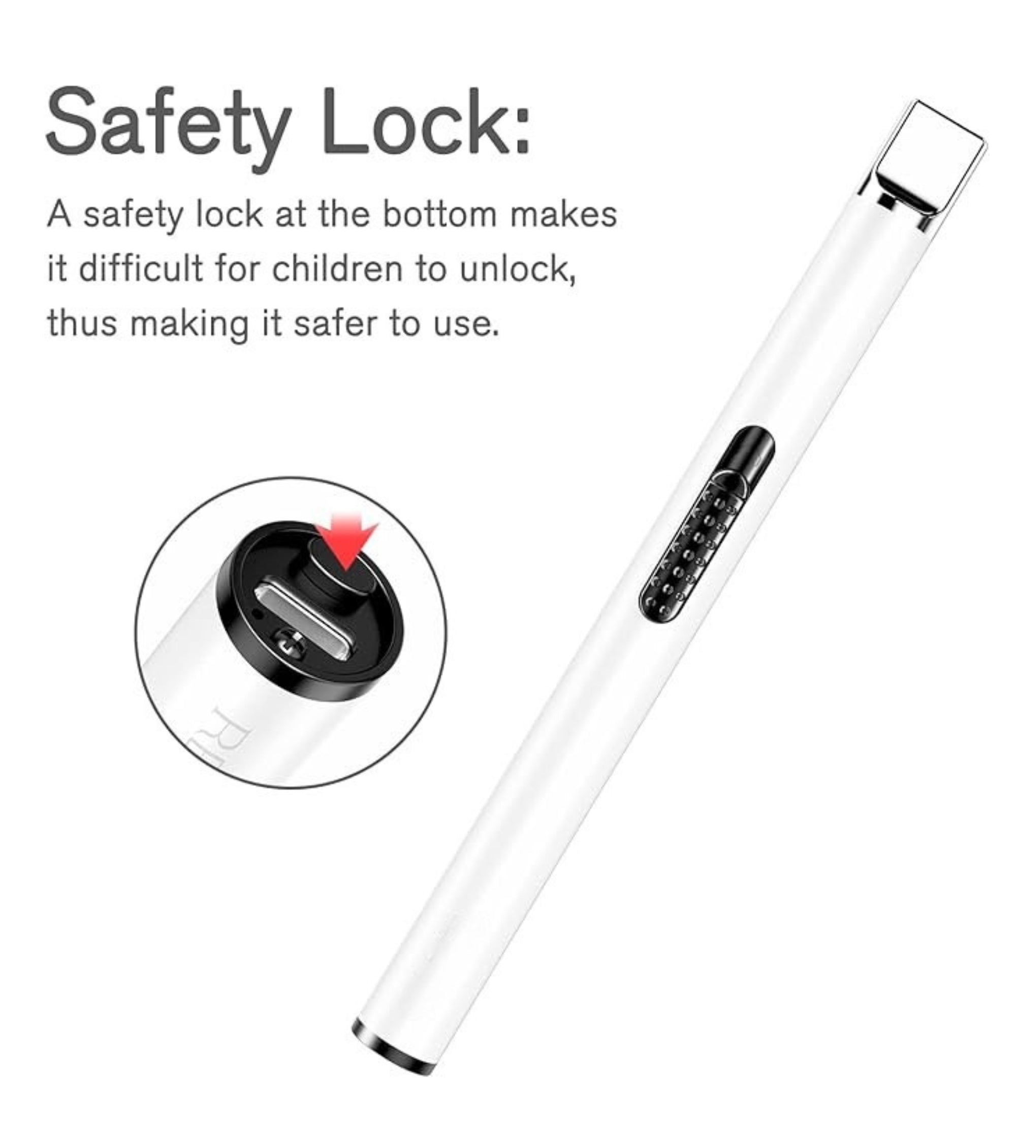 Premsons® Flameless USB Electric Lighter with Safety Lock – Rechargeable Arc Lighter for Candles, BBQ, Camping, Gas Stove & Birthday Use