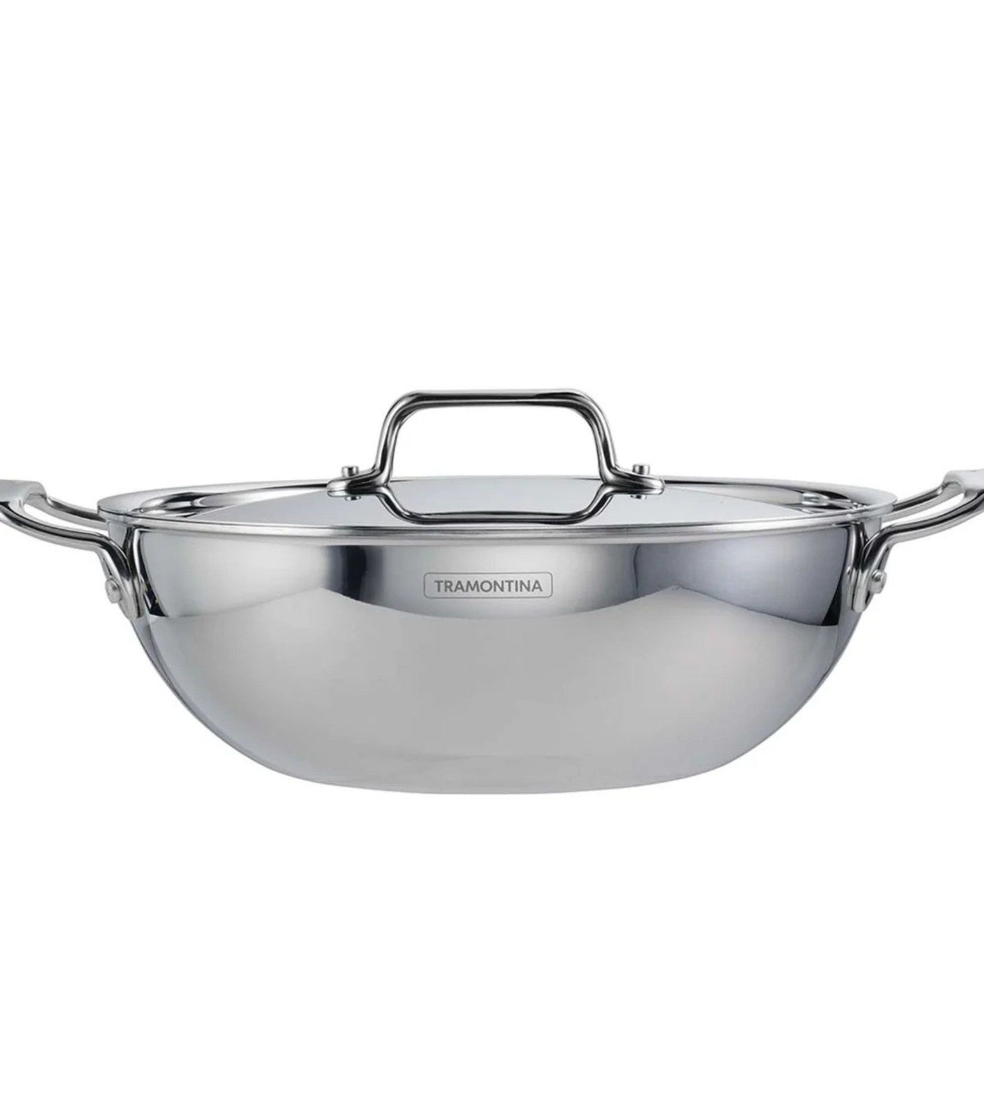 Fusao EX+ 26cm Triply Ceramic Kadai with SS Lid
