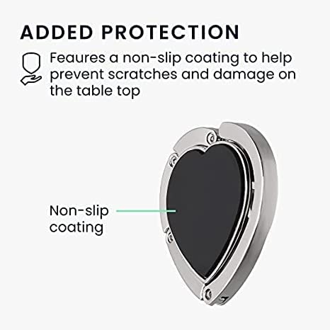 Premsons® Foldable Purse Holder Hook - Handbag Hanger for Table Desk - Bag Holder for Women - Heart Shape