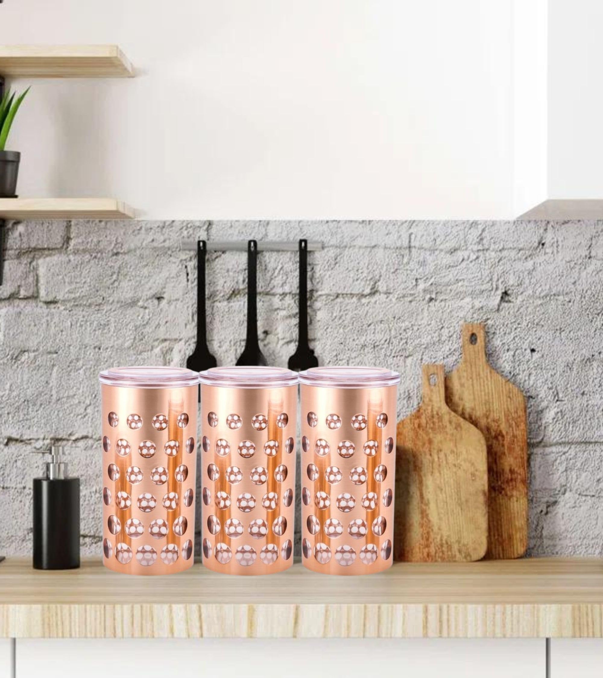 Premsons® Airtight Polka Dot Jar | Stylish Large Kitchen Storage Container for Tea, Sugar, Spices, Coffee & More