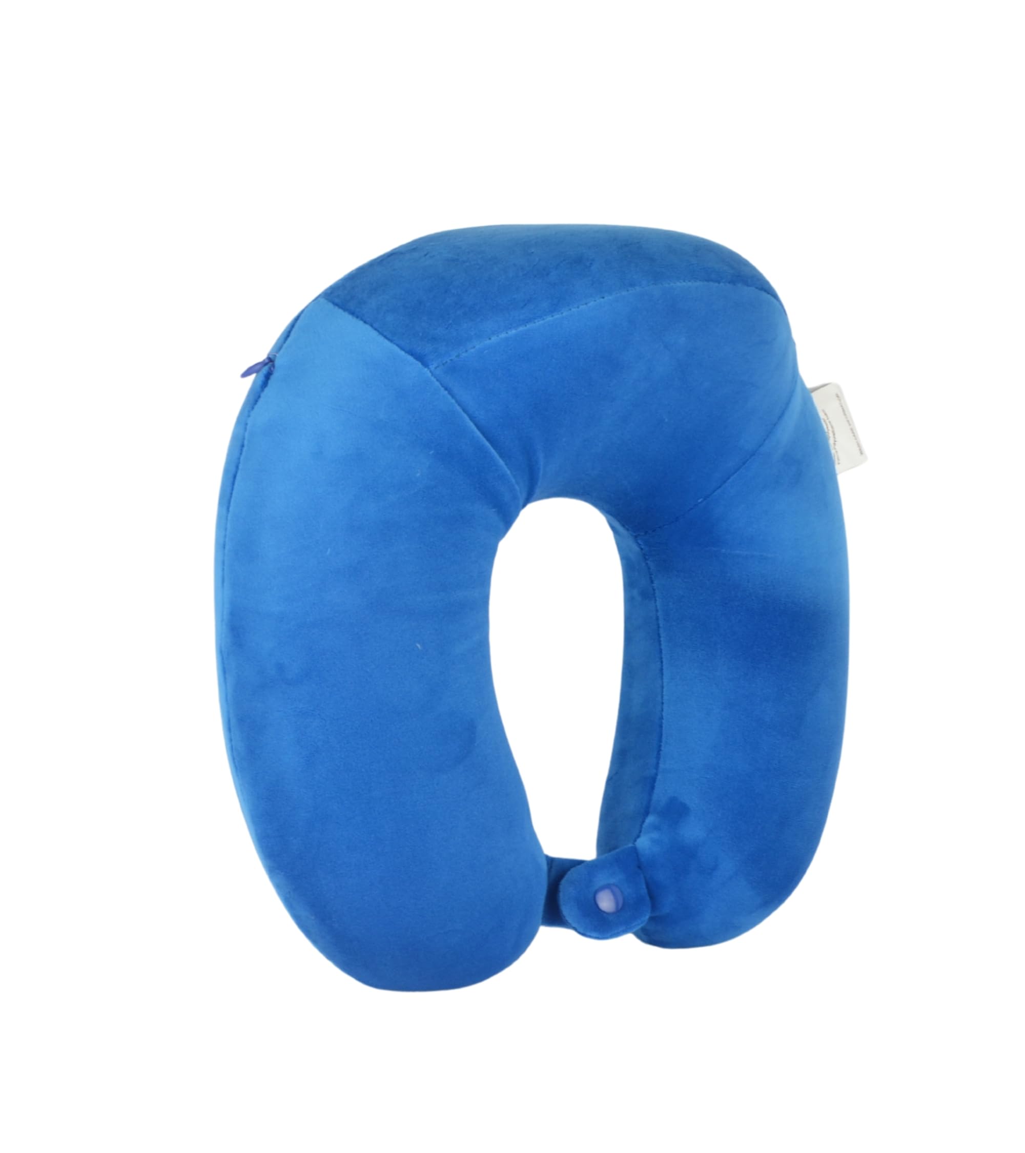 Cushy® Travel Neck Pillow with 360-Degree Head Support - Memory Foam Luxury Soft Pillow for Sleeping Rest - Home Travel Airplane Car - Zipper Closure, Blue