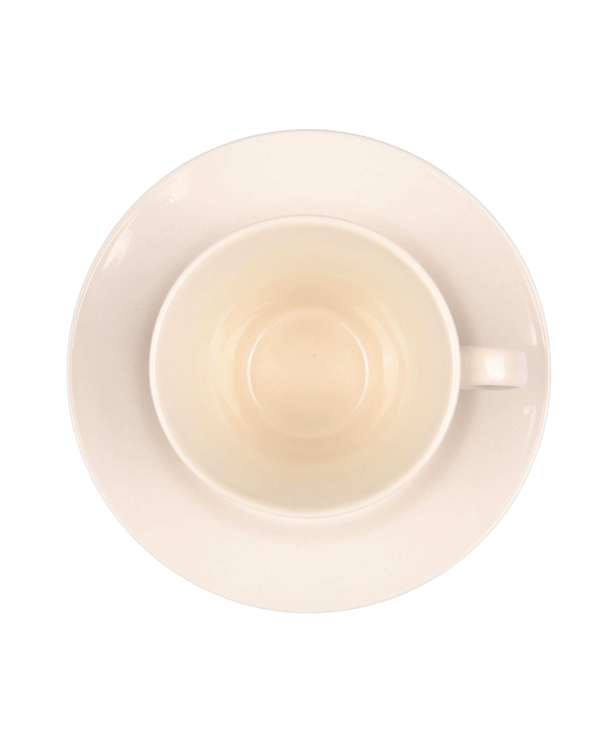 Premsons® Ceramic Coffee Cup with Saucer – Elegant Tea/Coffee Mug Set for Home & Office | Stylish Daily Use Cup Set – Set of 6