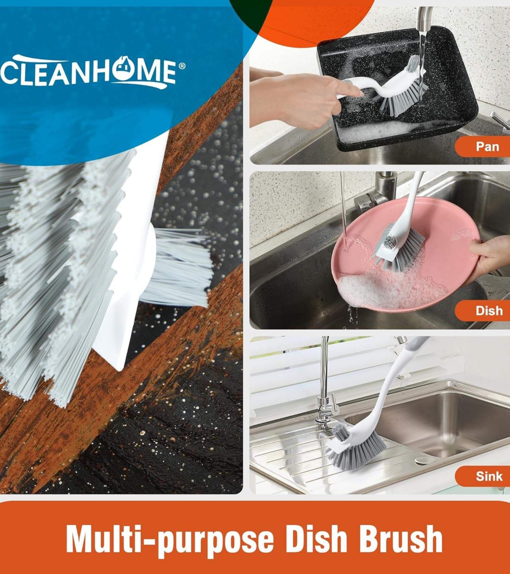 Premsons® Long Handle Toilet Cleaning Brush with Hard Bristles – Durable & Ergonomic Design for Deep Cleaning (White)