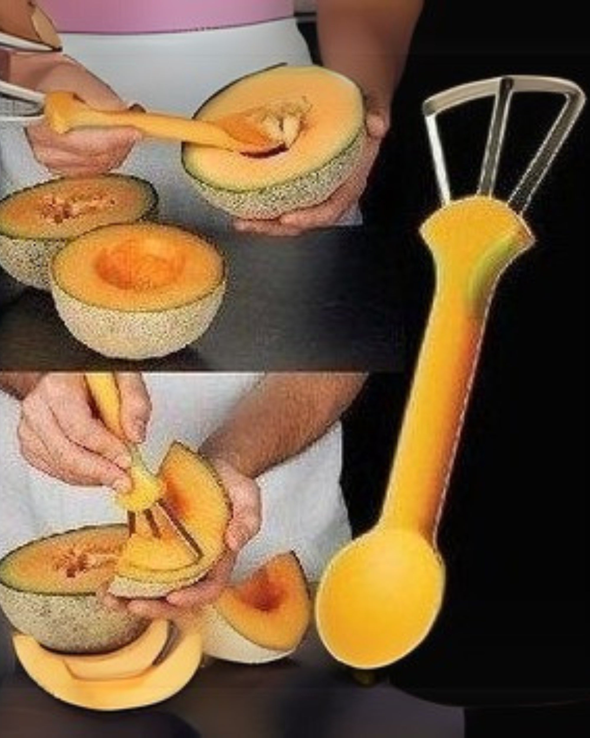 Premsons® Melon Slicer & Seed Remover – Heavy-Duty Stainless Steel Cutter Tool for Watermelon, Cantaloupe, Honeydew & Other Fruits – Easy Grip Handle, Fast & Mess-Free Fruit Prep