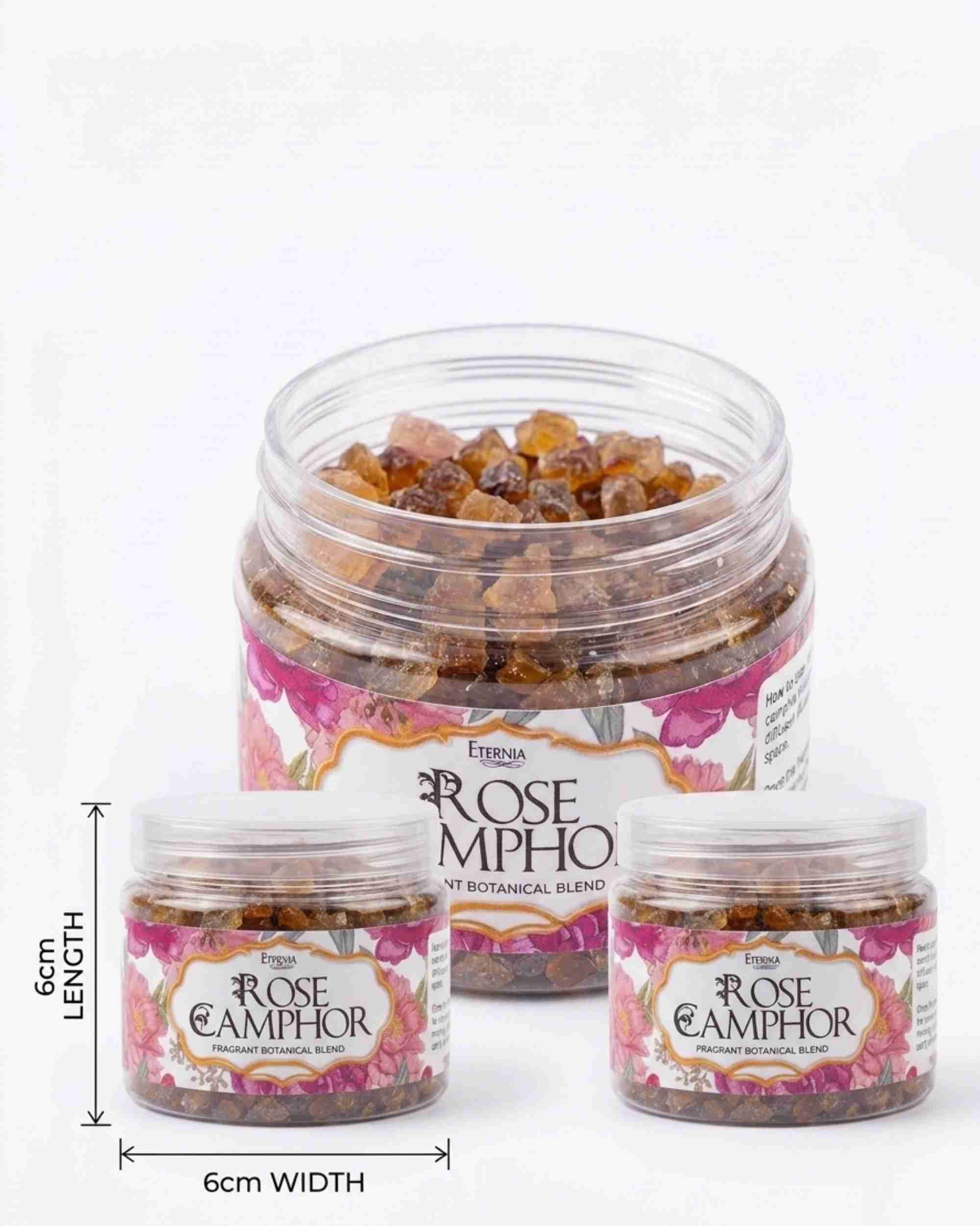 Eternia® Rose Camphor 50g – Premium Floral Fragrance Kapoor for Pooja, Meditation & Home Aromatherapy, Long-Lasting Pure Camphor Crystals
