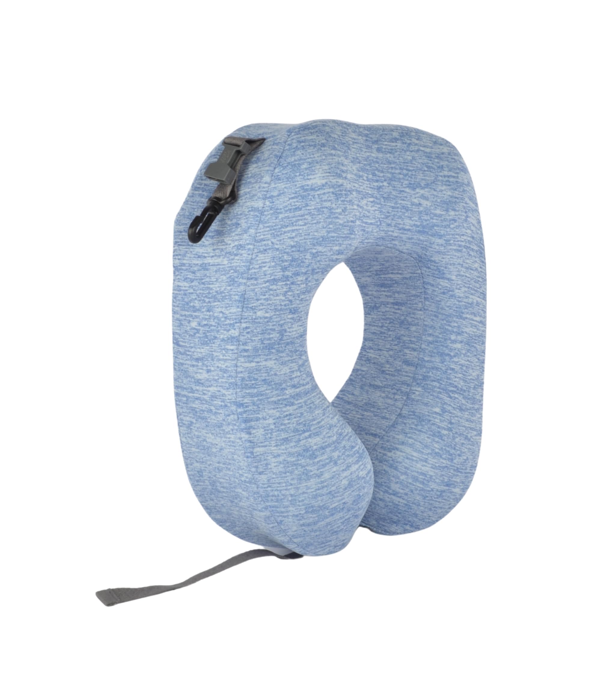 Cushy® Travel Neck Pillow with 360-Degree Head Support - Memory Foam Luxury Soft Pillow for Sleeping Rest - Home Travel Airplane Car - with Adjustable Belt, Blue