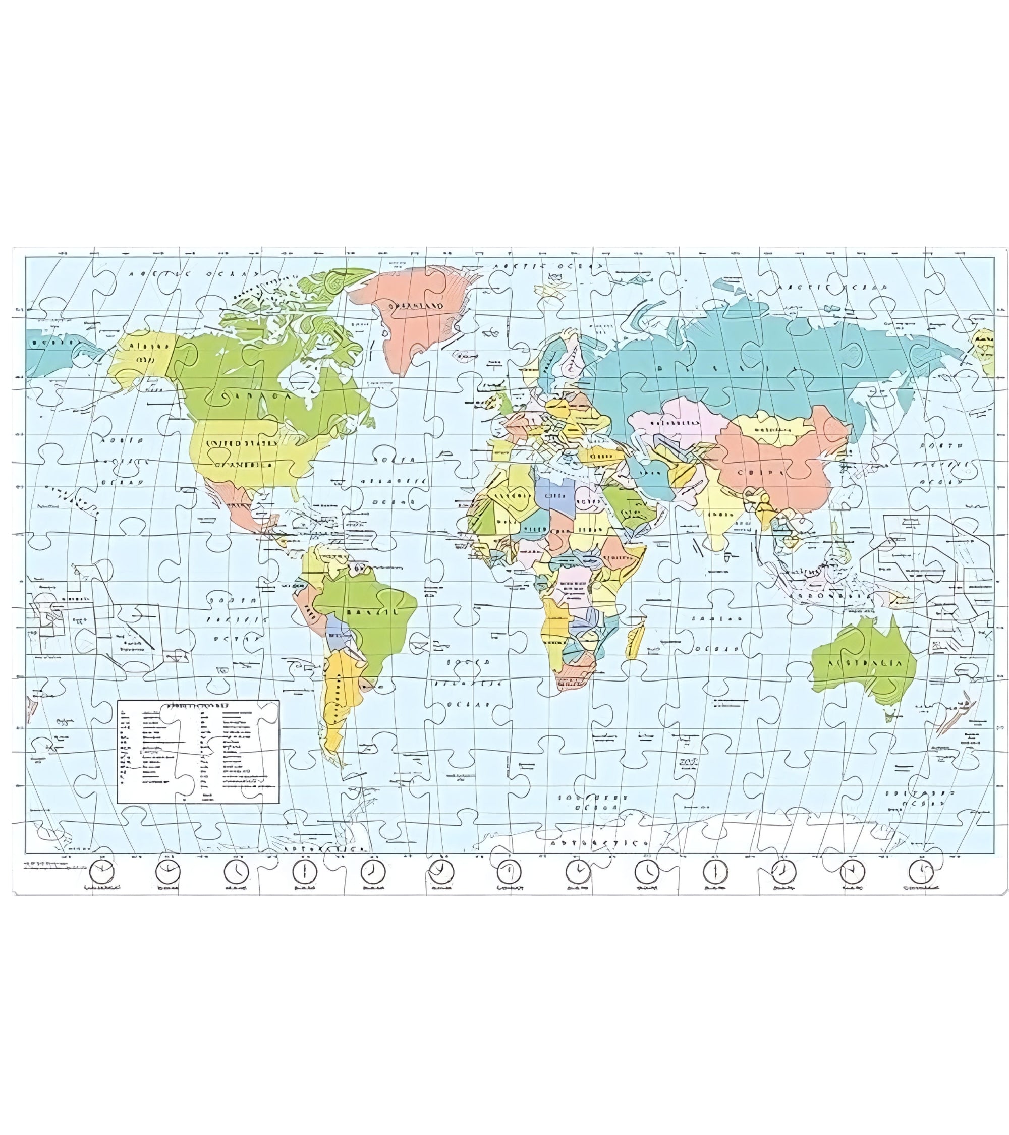 Frank World Map Giant Jigsaw Puzzle – 108 Pieces Educational Puzzle with Countries, Capitals & Currencies for Kids 6 Years & Above