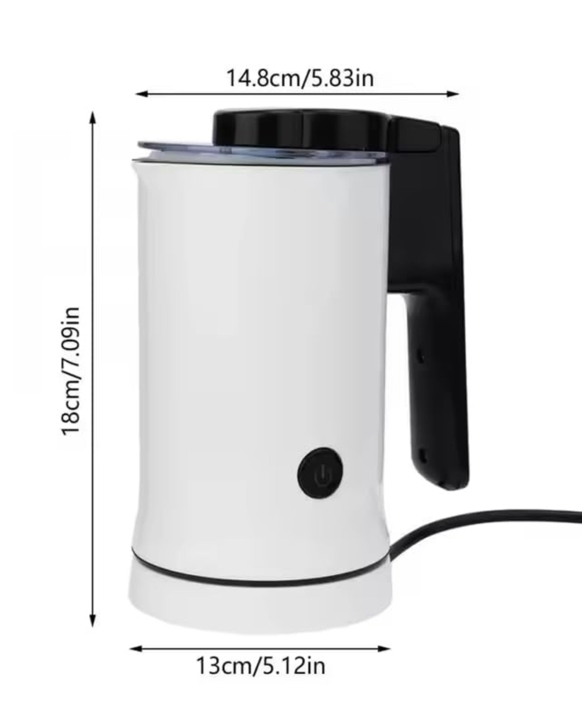 Premsons® 600W Electric Milk Frother & Steamer Multifunctional Coffee Foam Maker with Hot & Cold Functionality - Perfect for Home Use (White)