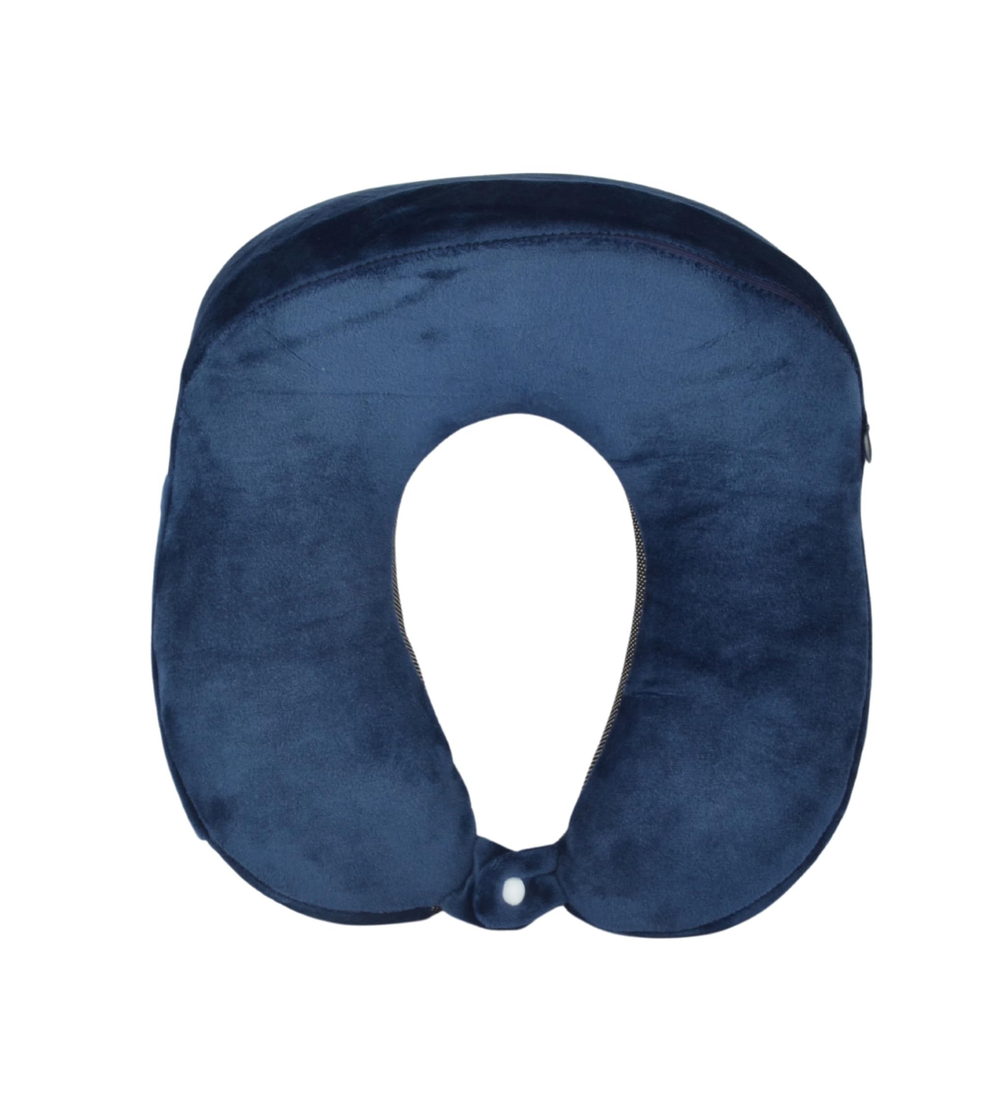 Cushy® Travel Neck Pillow with 360-Degree Head Support - Memory Foam Luxury Soft Pillow for Sleeping Rest - Home Travel Airplane Car - with Adjustable Button, Dark Blue