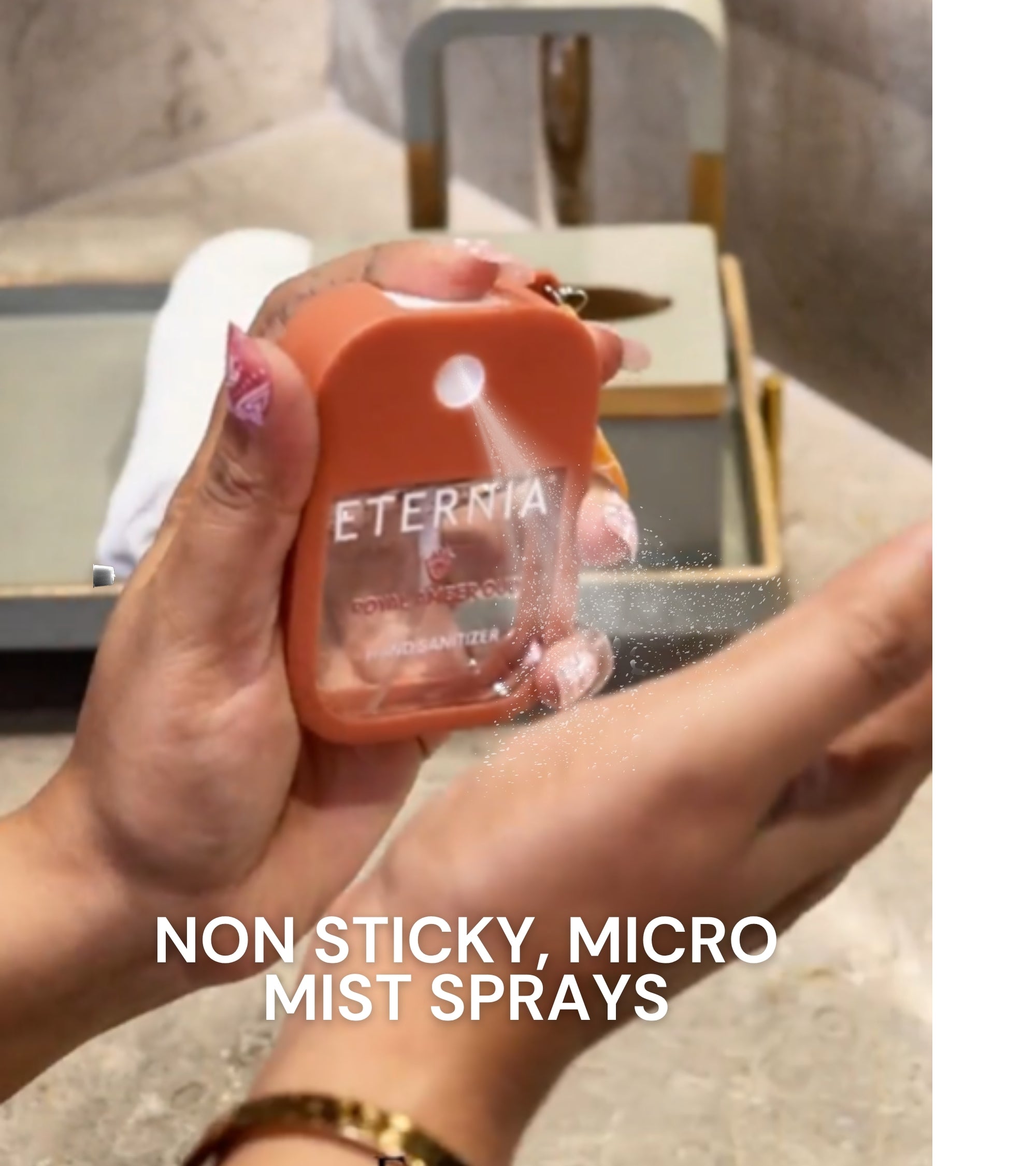 Eternia® Hand Sanitizer Spray - Hydrating Moisturizing Power Mist - Gentle on Skin, Quick-Drying Formula, Travel Friendly - Royal amber Oud - 300+ Sprays - Pack of 2