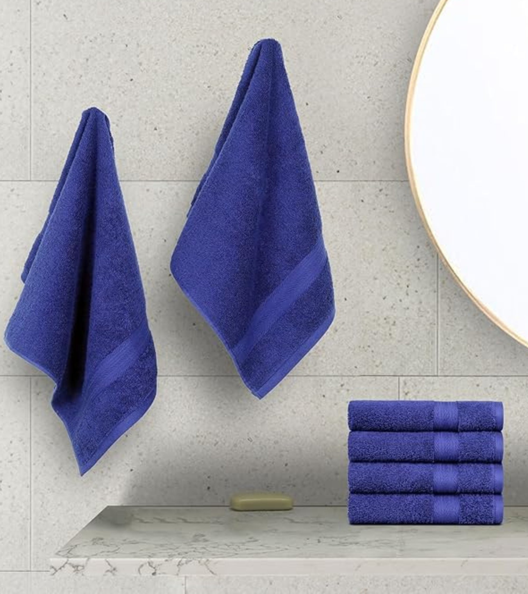 Premsons® Premium Cotton Hand Napkins – Set of 6 Super Soft & Absorbent Towels for Bathroom, Kitchen & Travel – Quick Drying Cotton Hand Towels