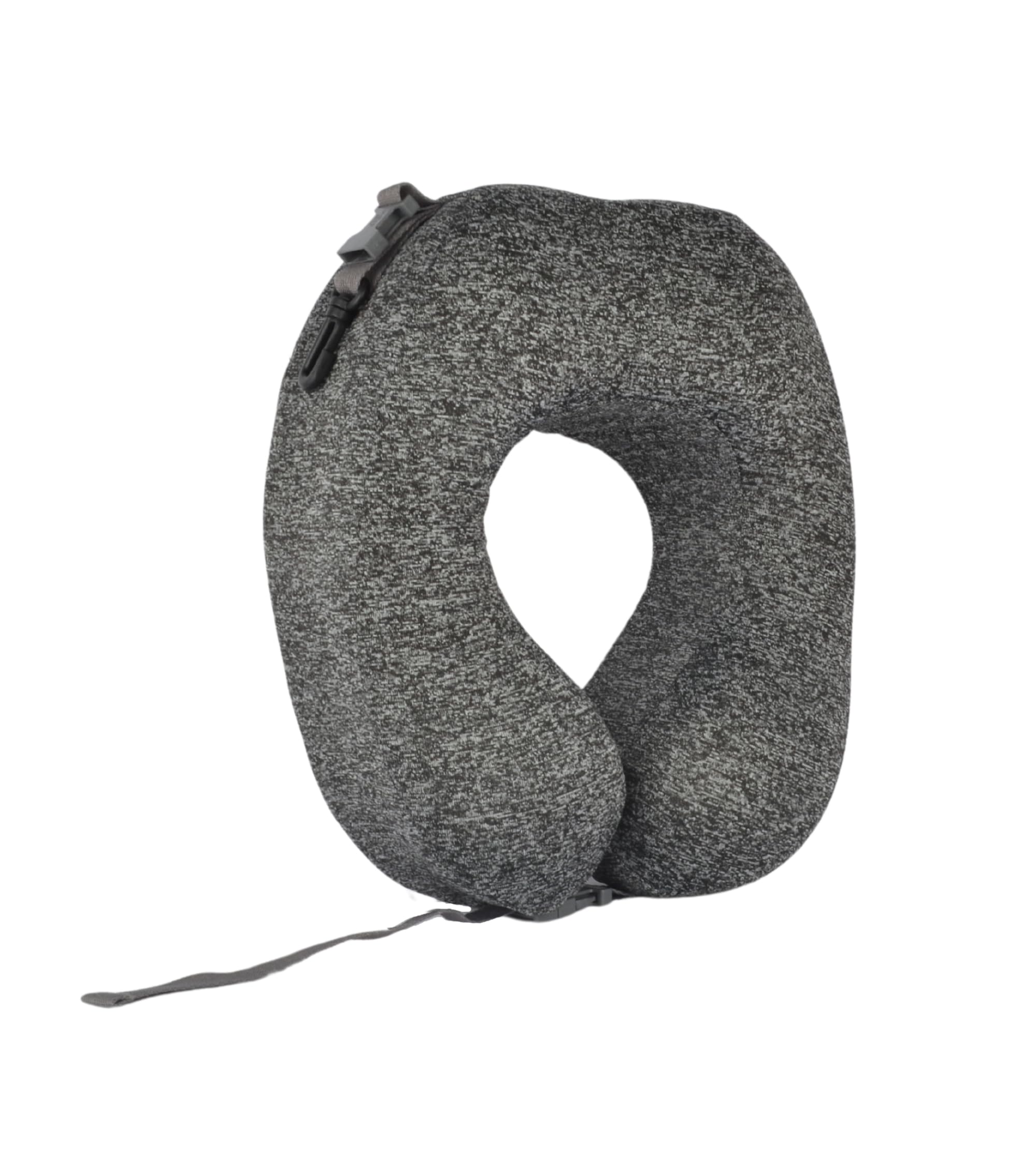Cushy® Travel Neck Pillow with 360-Degree Head Support - Memory Foam Luxury Soft Pillow for Sleeping Rest - Home Travel Airplane Car - with Adjustable Belt, Black