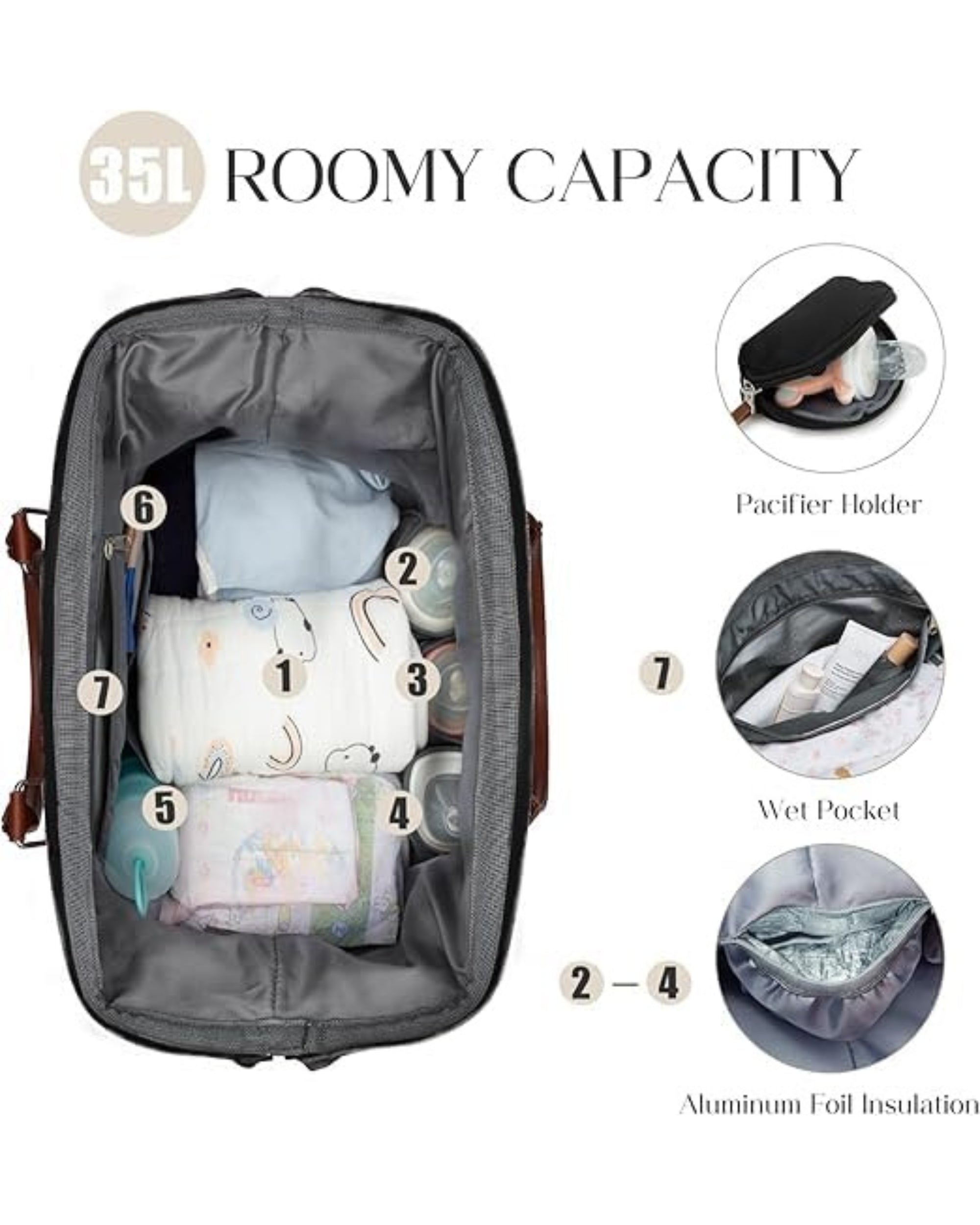 Premsons® Mommy Tote Bag | Large Diaper Bag with 2 Removable Organizing Pouches | Stylish & Spacious Baby Essentials Travel Bag for Moms