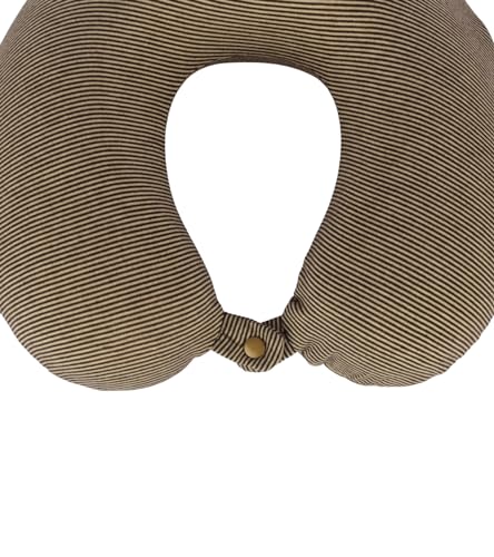 Cushy® Travel Neck Pillow with 360-Degree Head Support - Memory Foam Luxury Soft Pillow for Sleeping Rest - Home Travel Airplane Car - Plain, Gold & Black