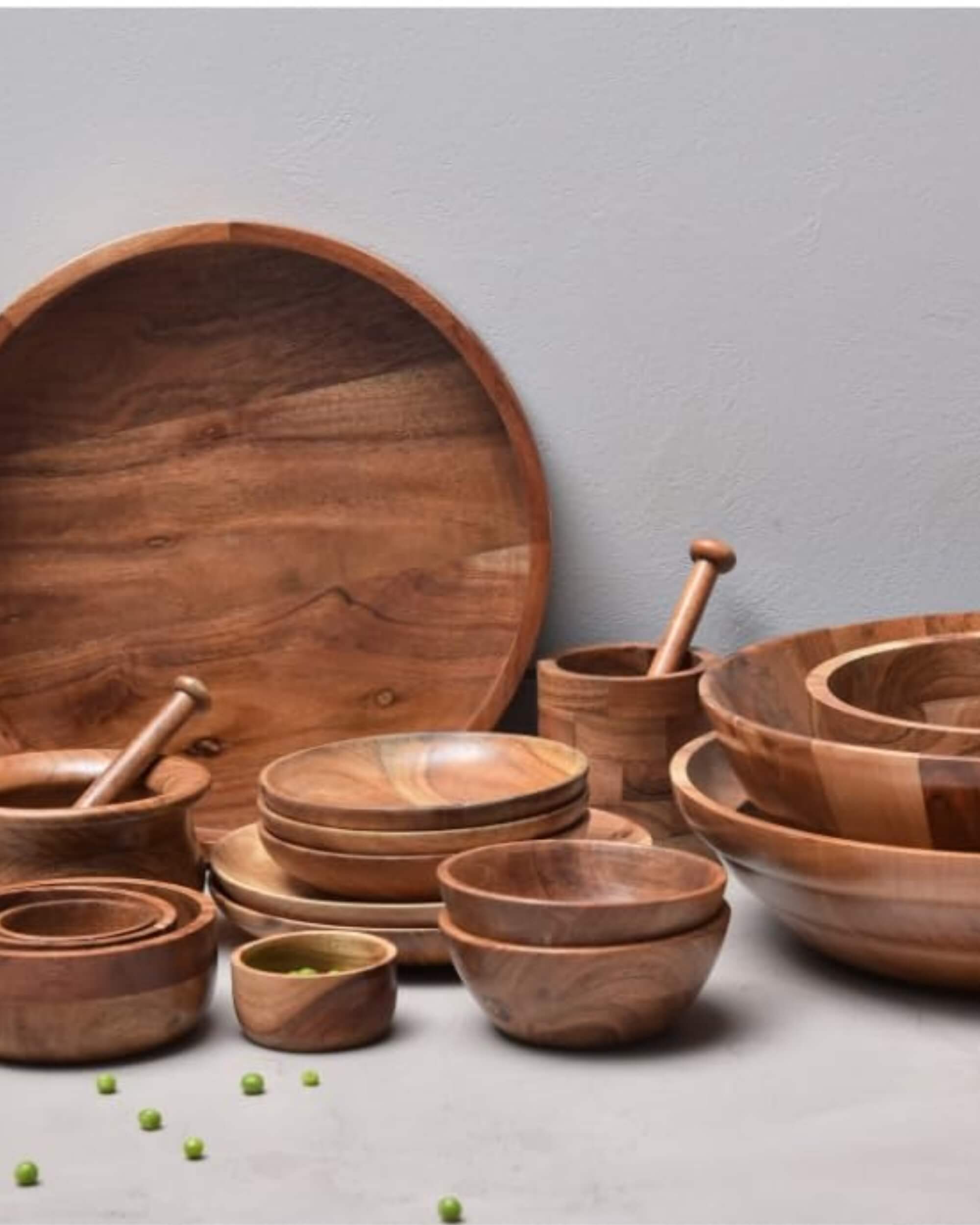 Premsons® Premium Wooden Soup Bowls – Set of 6 | Stylish & Multipurpose Serving Bowls for Home, Kitchen & Dining