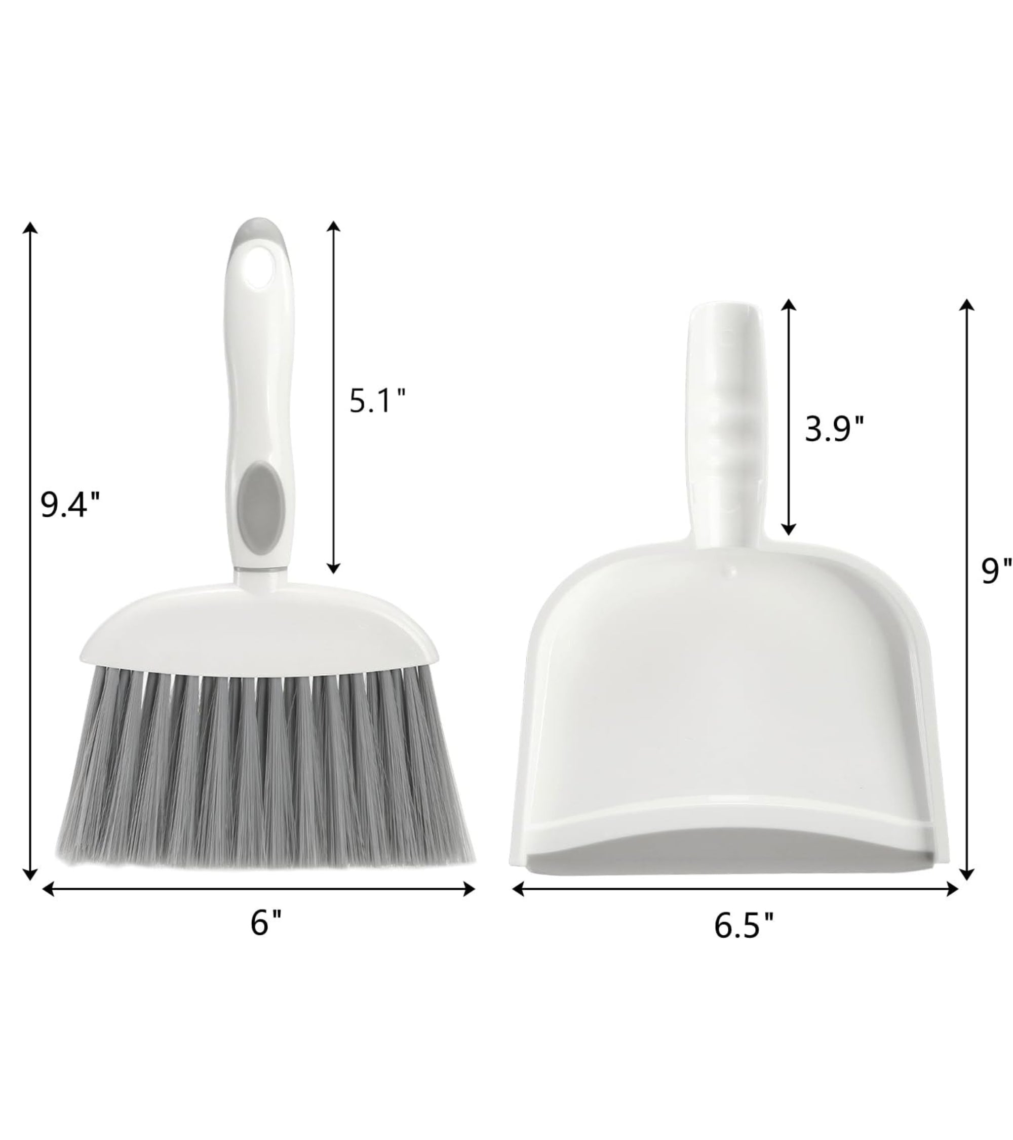 Premsons® Dustpan and Brush Set – Compact Cleaning Tool with Soft Bristles for Home, Kitchen & Office Use (White & Grey)