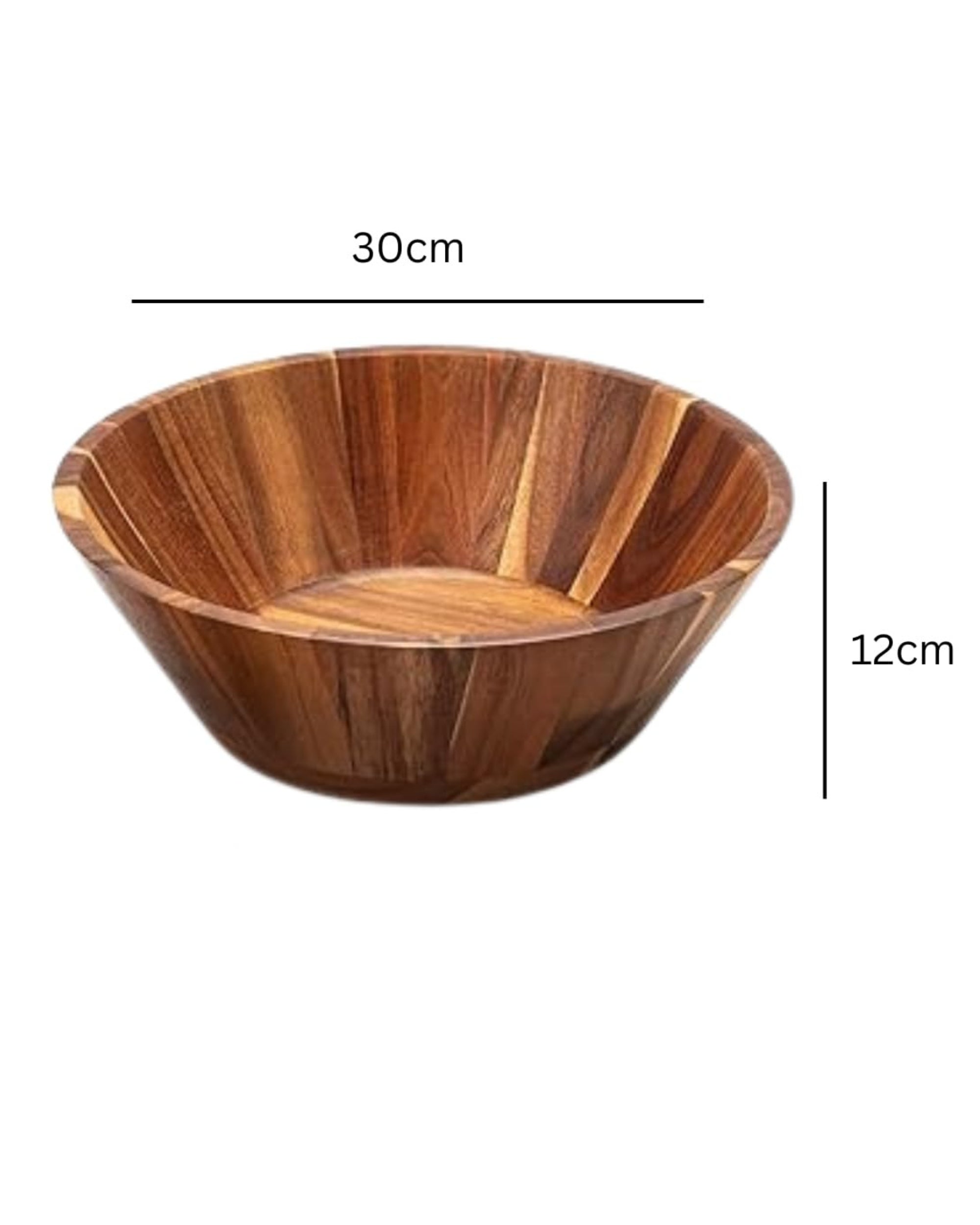 Premsons® Wooden Salad Bowl – Elegant Mixing & Serving Bowl for Salads, Soups & Snacks | Multipurpose Bowl for Home & Kitchen