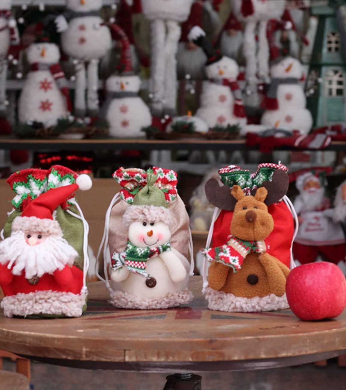 Premsons® Santa Drawstring Stocking Gift Bag – Festive Treat & Gift Packaging - Pack of 1