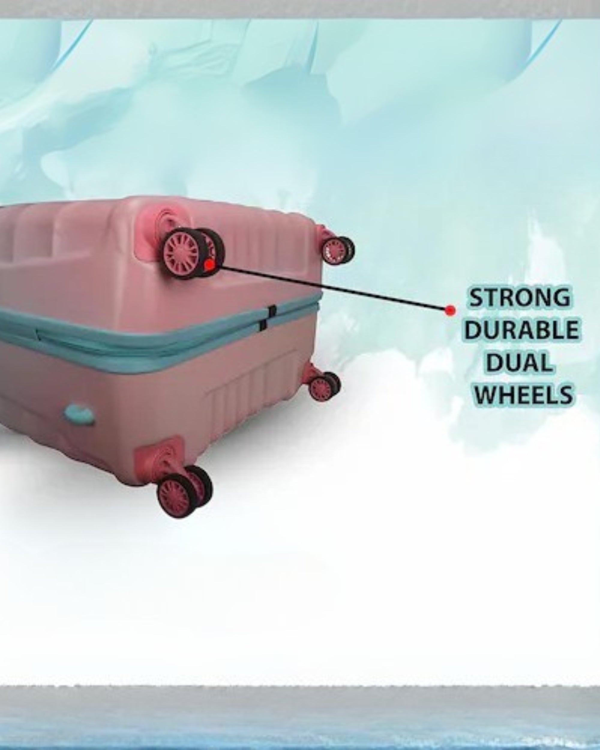 Premsons® American Rider Openskies Polycarbonate Trolley Bag – Dual Tone Orange & Aqua | Lightweight, Durable & Flexible Hard-Sided Luggage with 360° Wheels