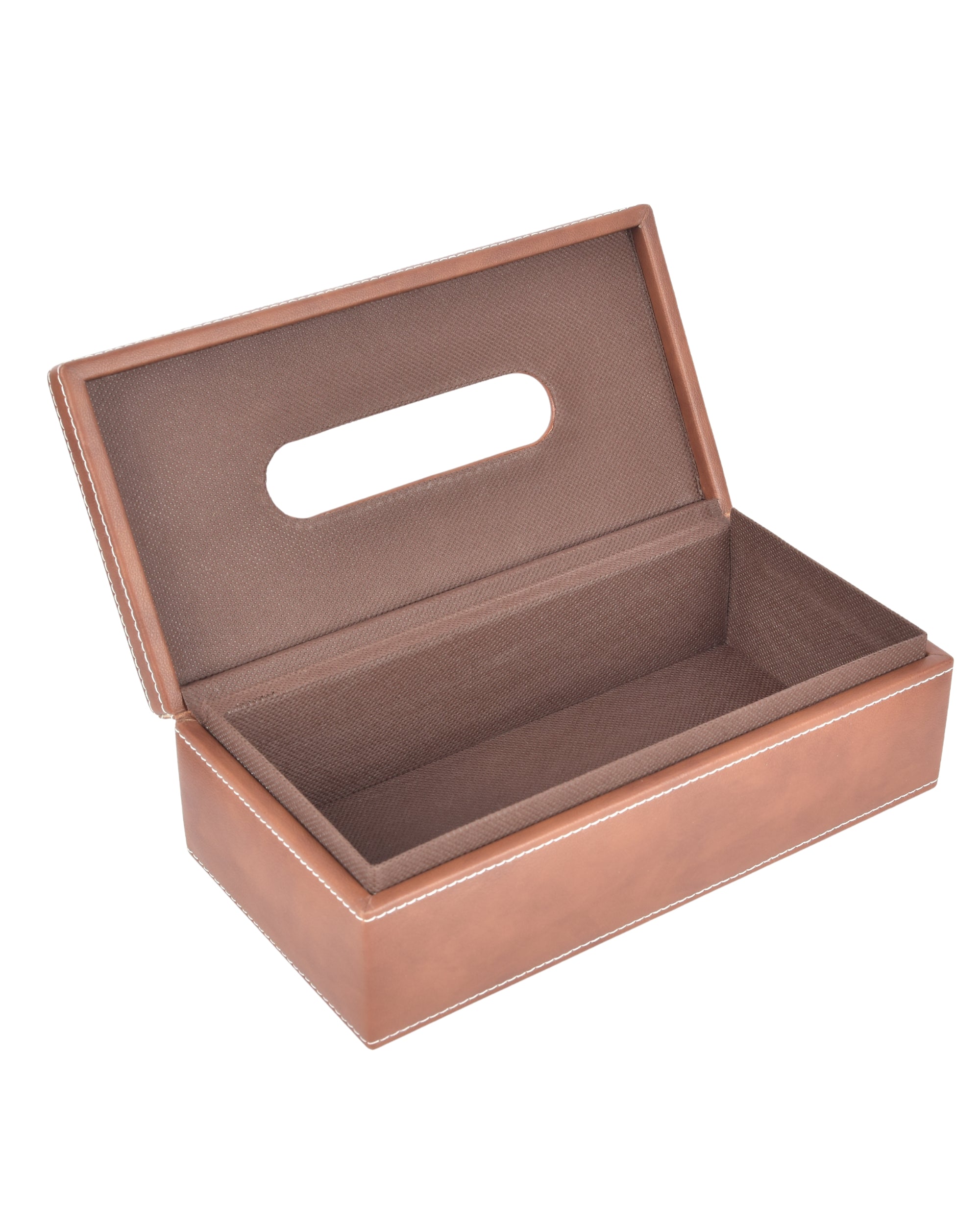 Premsons® Classic Rectangular Tissue Holder – Elegant Leatherette Tissue Box for Home, Office & Car – Stylish, Durable & Functional Tissue Dispenser for Everyday Use(Tan)