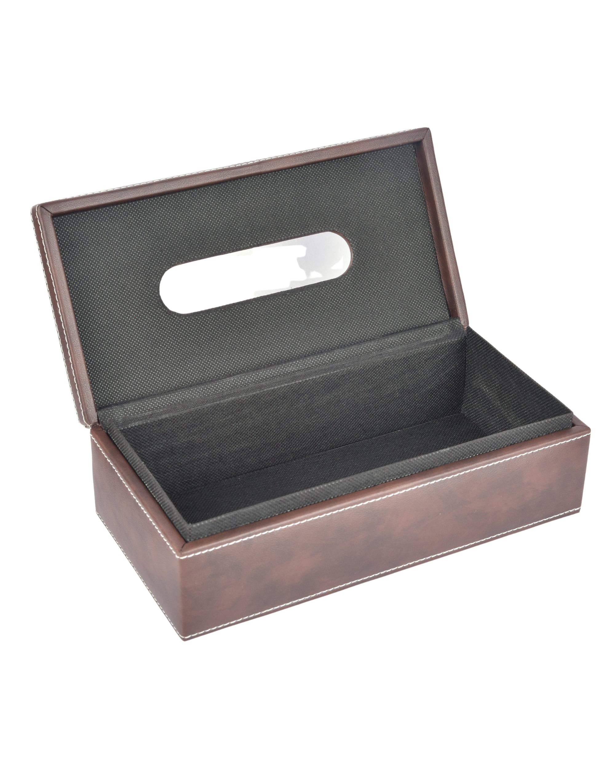 Premsons® Classic Rectangular Tissue Holder – Elegant Leatherette Tissue Box for Home, Office & Car – Stylish, Durable & Functional Tissue Dispenser for Everyday Use(Dark Brown)