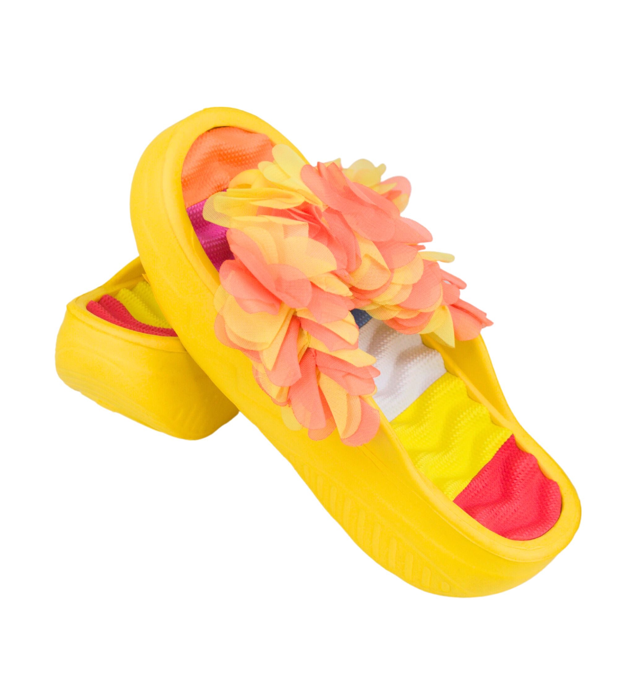 Premsons® Women's Floral Wedge Sandals - Casual Platform Beach Vacation Footwear - Flip Flop Slippers for Pool Holidays