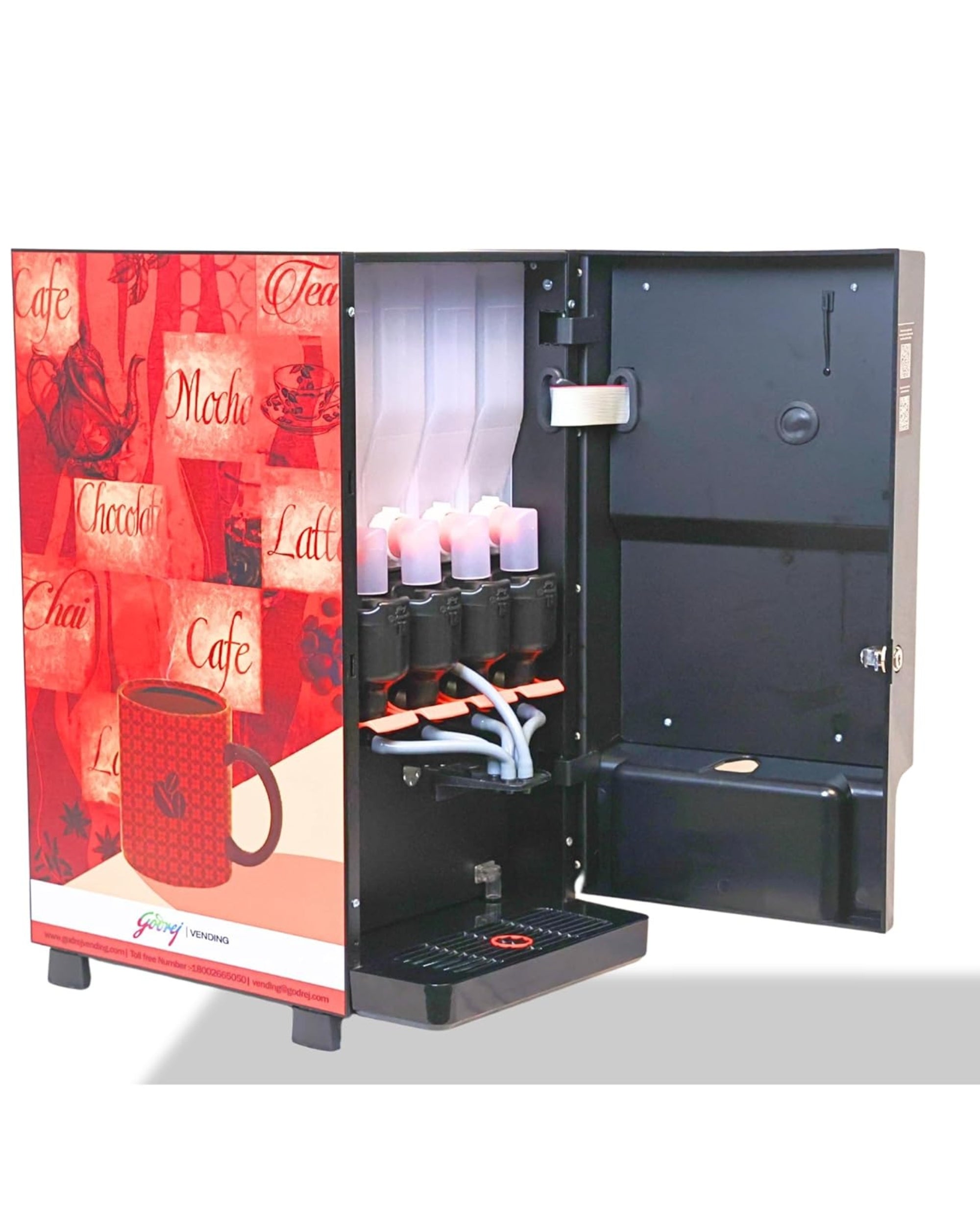 GODREJ VENDING Smart Taurus Coffee & Tea Vending Machine – 4 Canisters | Instant Premix Dispenser for Home & Office | Customizable Hot Beverages
