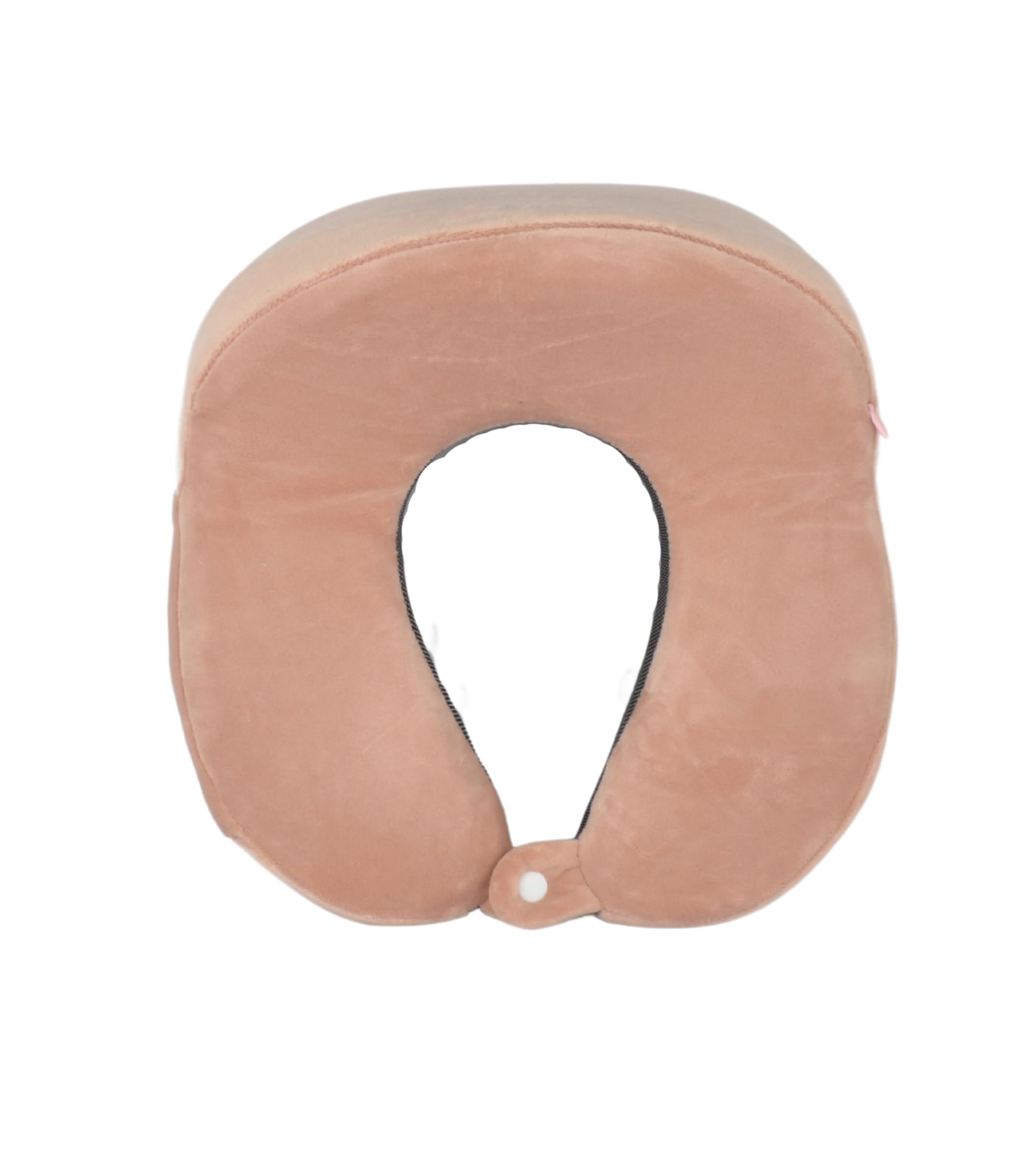 Cushy® Travel Neck Pillow with 360-Degree Head Support - Memory Foam Luxury Soft Pillow for Sleeping Rest - Home Travel Airplane Car - with Adjustable Button, Brown