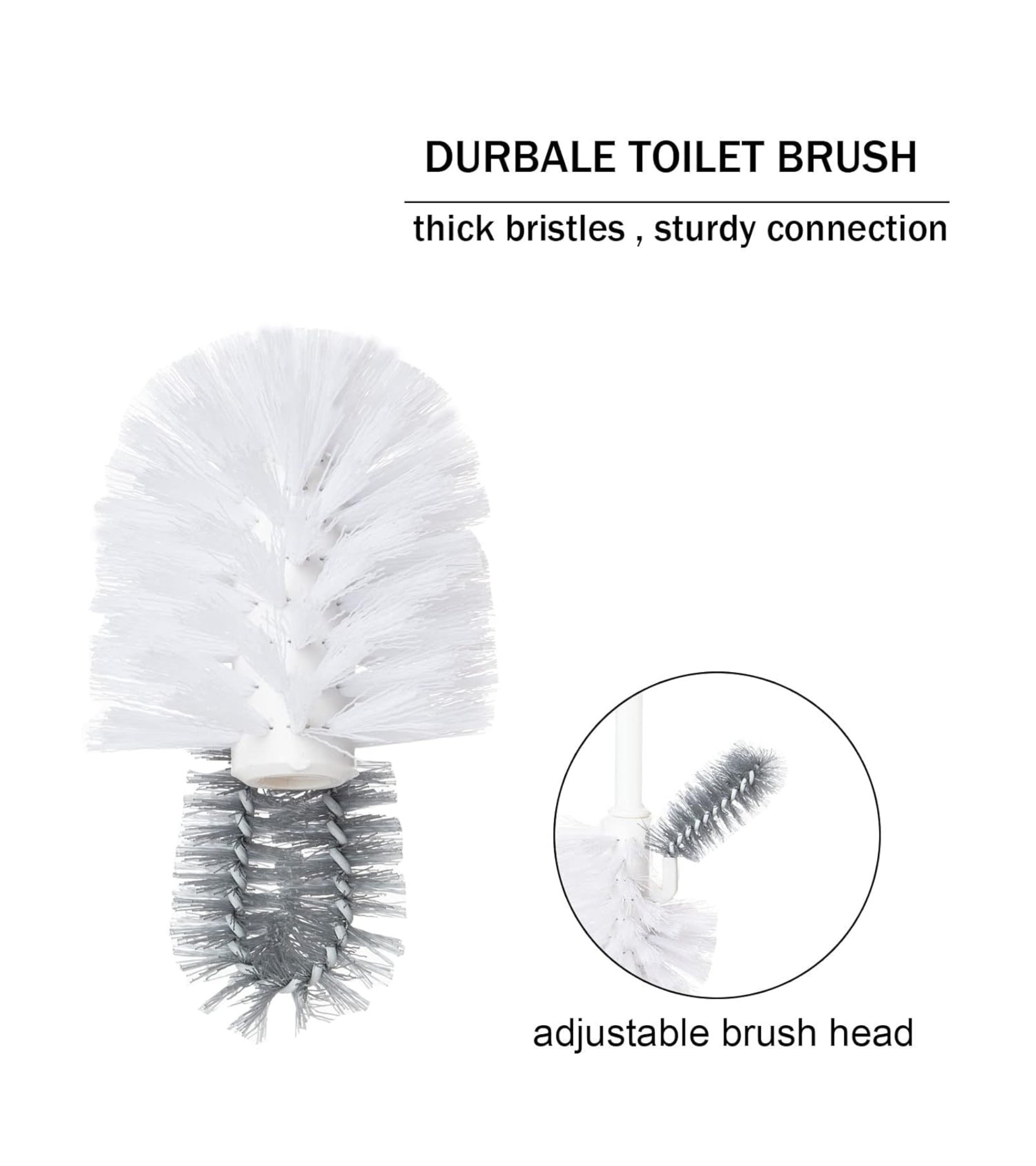 Premsons® Double Hockey Shape Toilet Brush with Holder – Bathroom Cleaning Brush for Indian & Western Toilets | Durable Toilet Cleaner with Stand