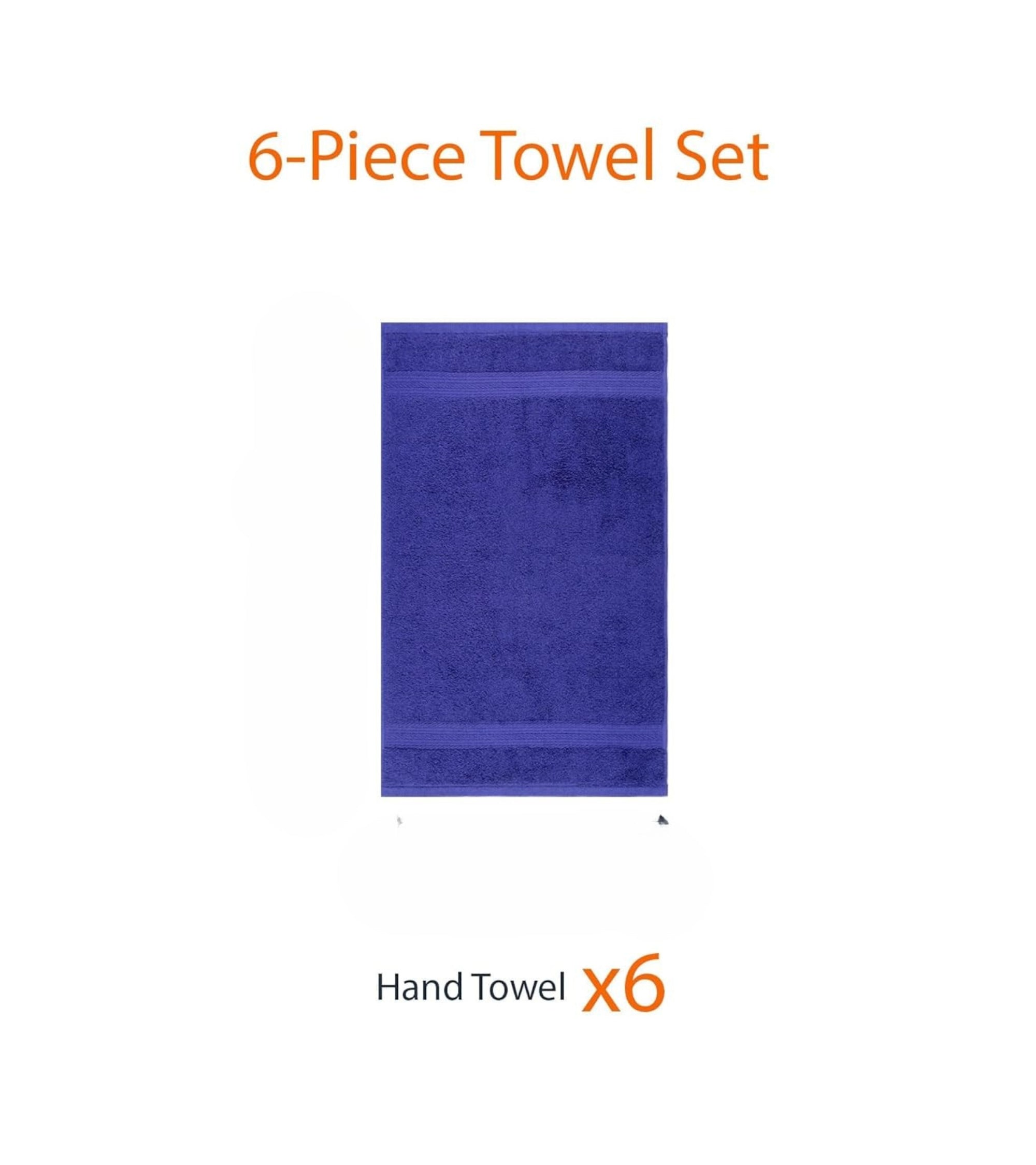 Premsons® Premium Cotton Hand Napkins – Set of 6 Super Soft & Absorbent Towels for Bathroom, Kitchen & Travel – Quick Drying Cotton Hand Towels