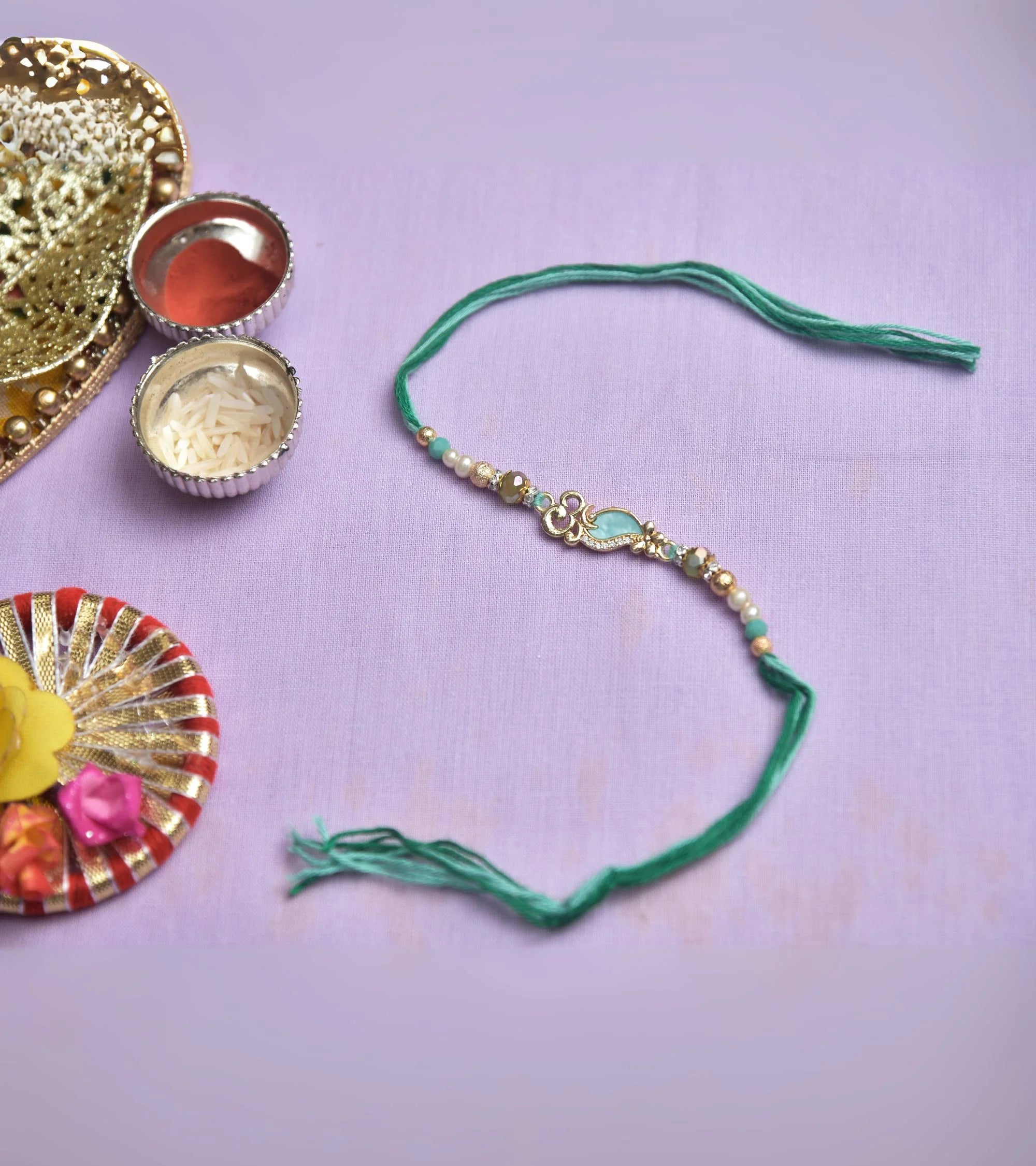 Premsons® Sage Green Simple & Elegant Rakhi for Brother – Raksha Bandhan Gift Thread