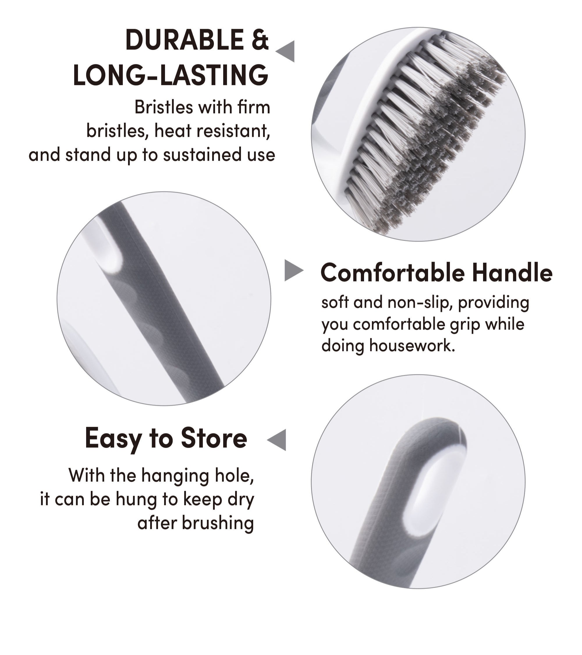 Premsons® Ergonomic Handheld Scrub Brush – Heavy-Duty Cleaning Brush with Non-Slip Grip & Stiff Bristles for Kitchen, Bathroom, Tiles, Floors, and More – Durable & Comfortable Design for Deep Cleaning