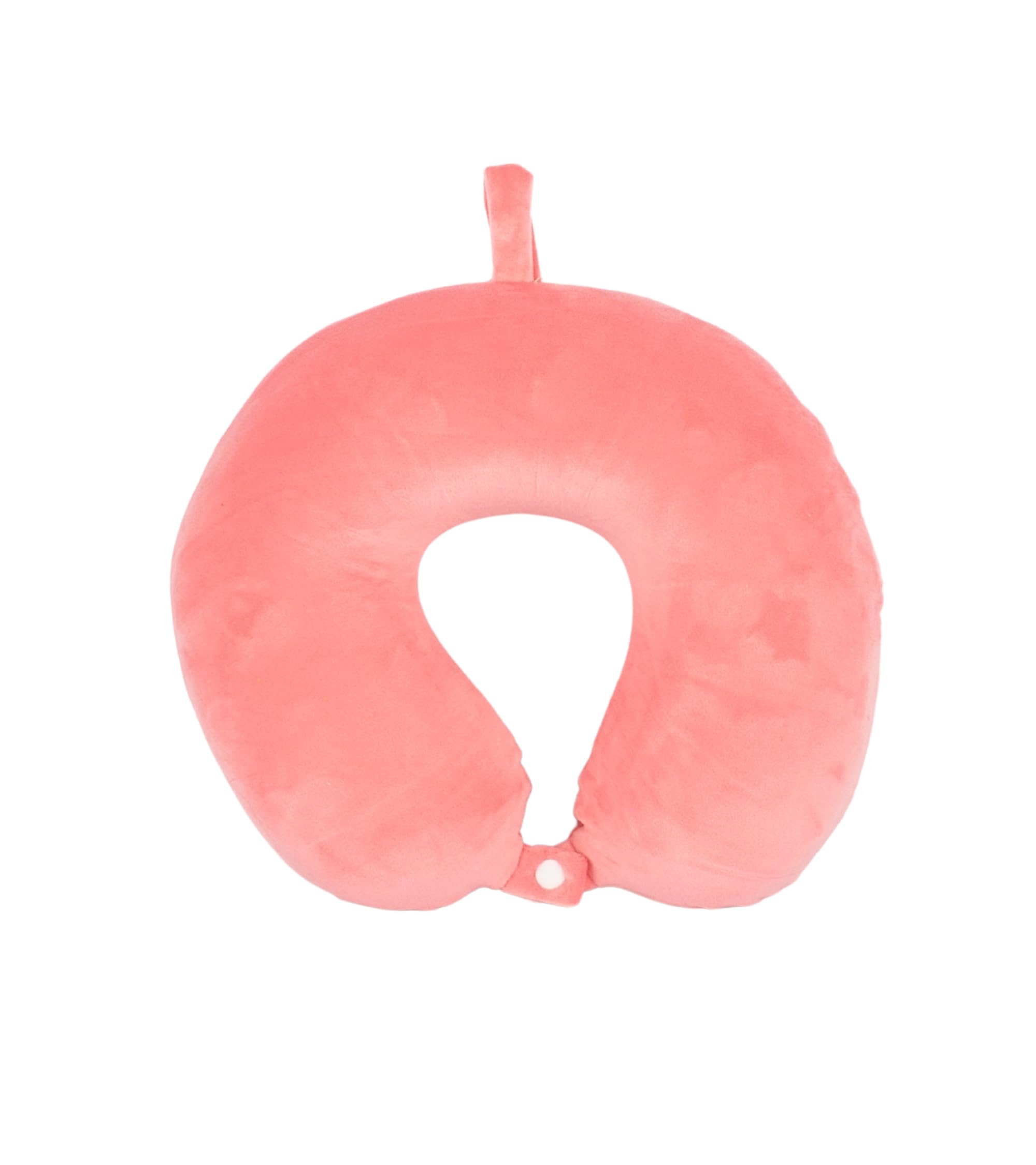 Cushy® Travel Neck Pillow with 360-Degree Head Support - Memory Foam Luxury Soft Pillow for Sleeping Rest - Home Travel Airplane Car - Plain, Peach Pink