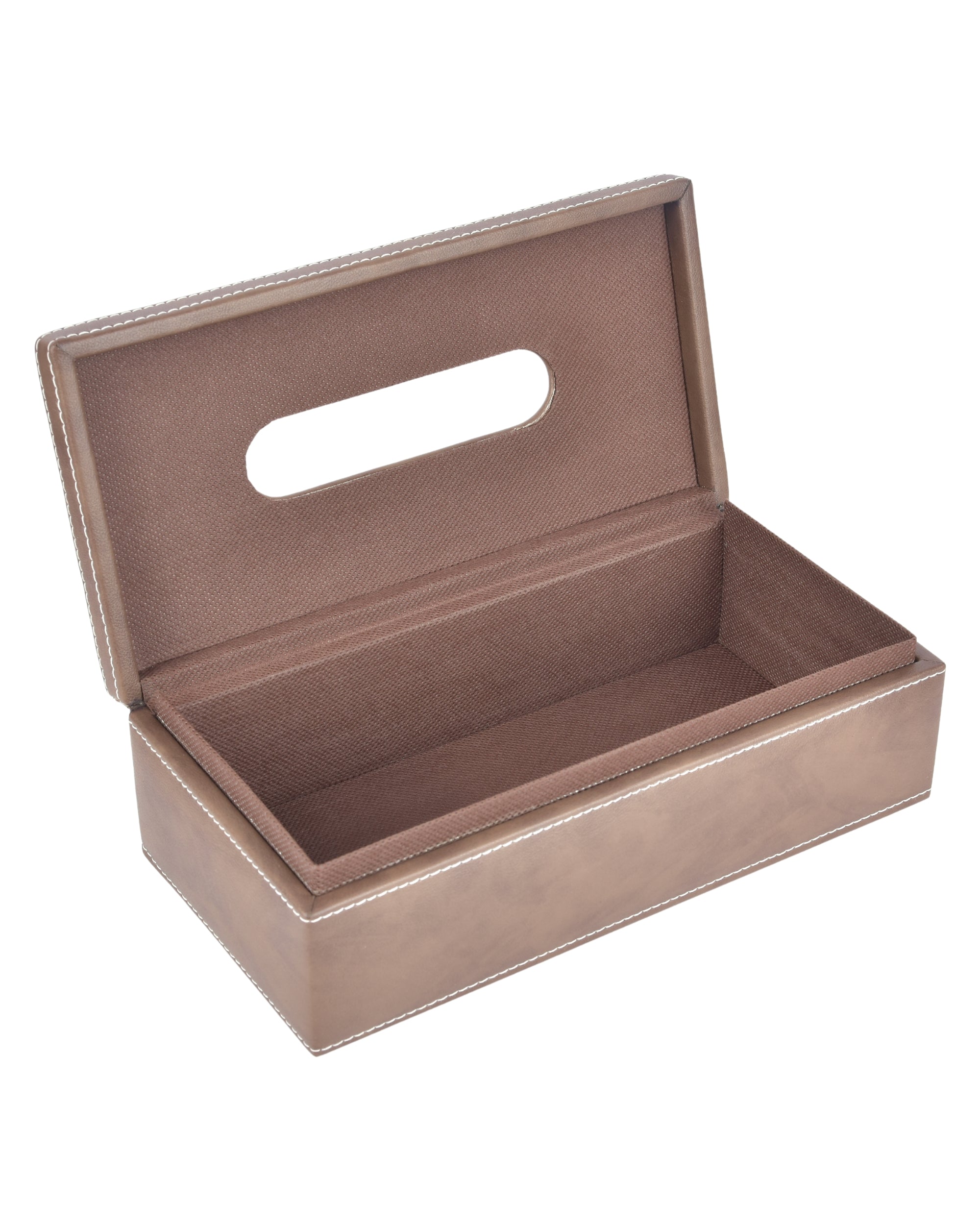 Premsons® Classic Rectangular Tissue Holder – Elegant Leatherette Tissue Box for Home, Office & Car – Stylish, Durable & Functional Tissue Dispenser for Everyday Use(Light Brown)
