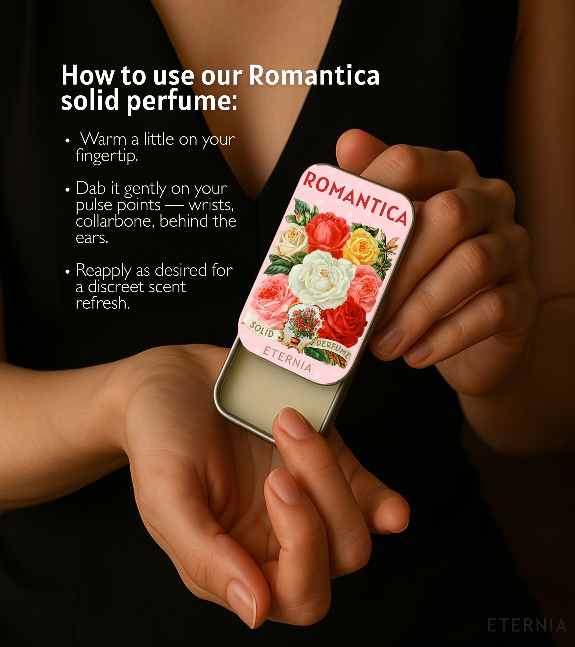 Eternia® Romantica Solid Perfume – Pack of 3 Long-Lasting Floral Balm Fragrances for Women | Travel-Friendly & Pocket-Sized
