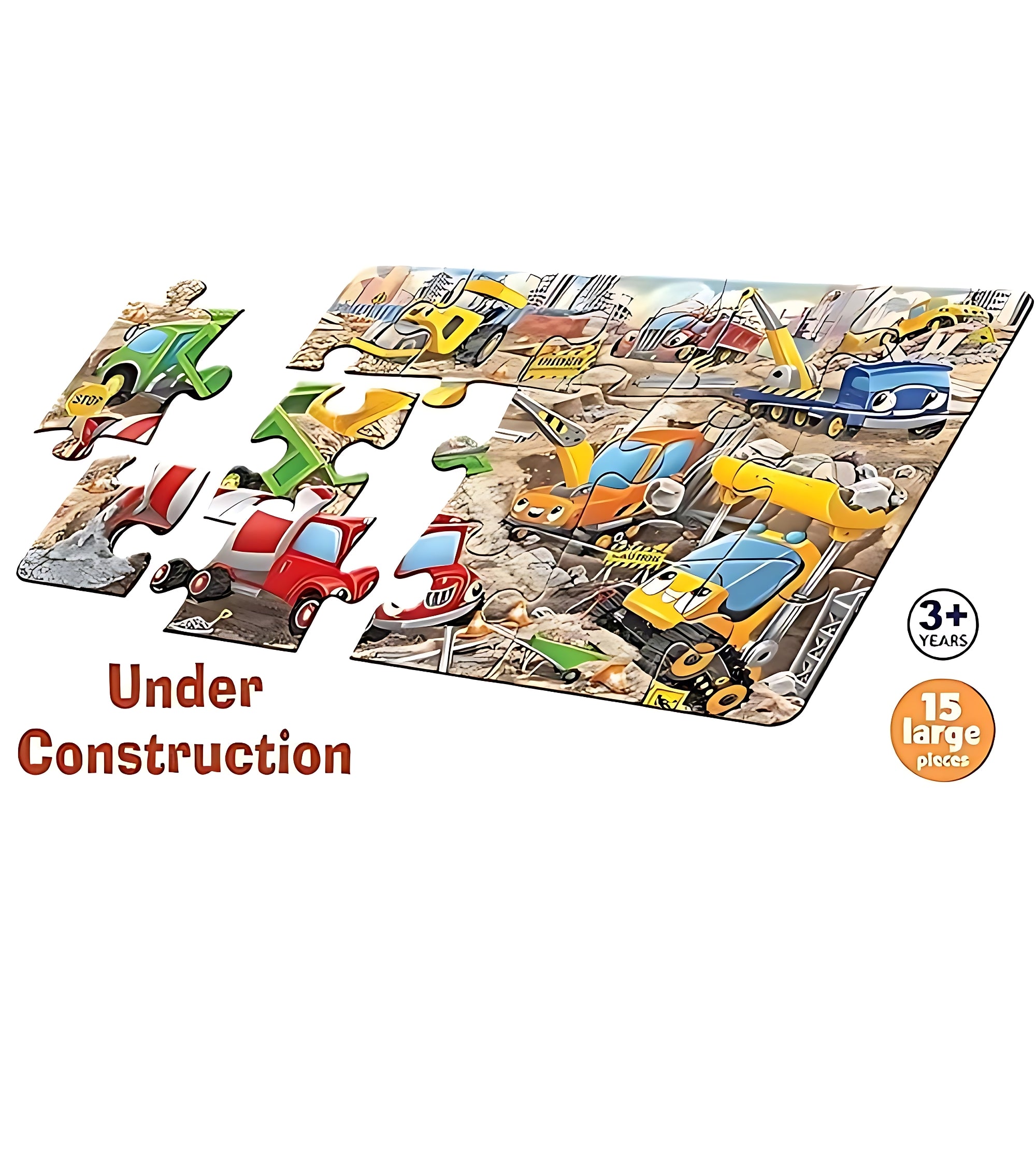 Frank Under Construction Site Floor Jigsaw Puzzle – 15-Piece Educational Puzzle for Kids Ages 3-7 | Boosts Motor Skills & Imagination | Perfect Gift for Boys & Girls
