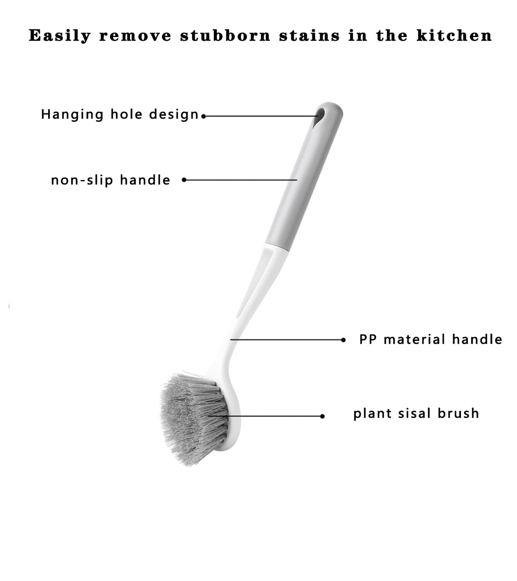 Premsons® Multipurpose Kitchen Cleaning Brush with Long Handle | Heavy-Duty Scrubber for Dishes, Pans, Sinks & Surfaces | Non-Slip Grip & Durable Bristles