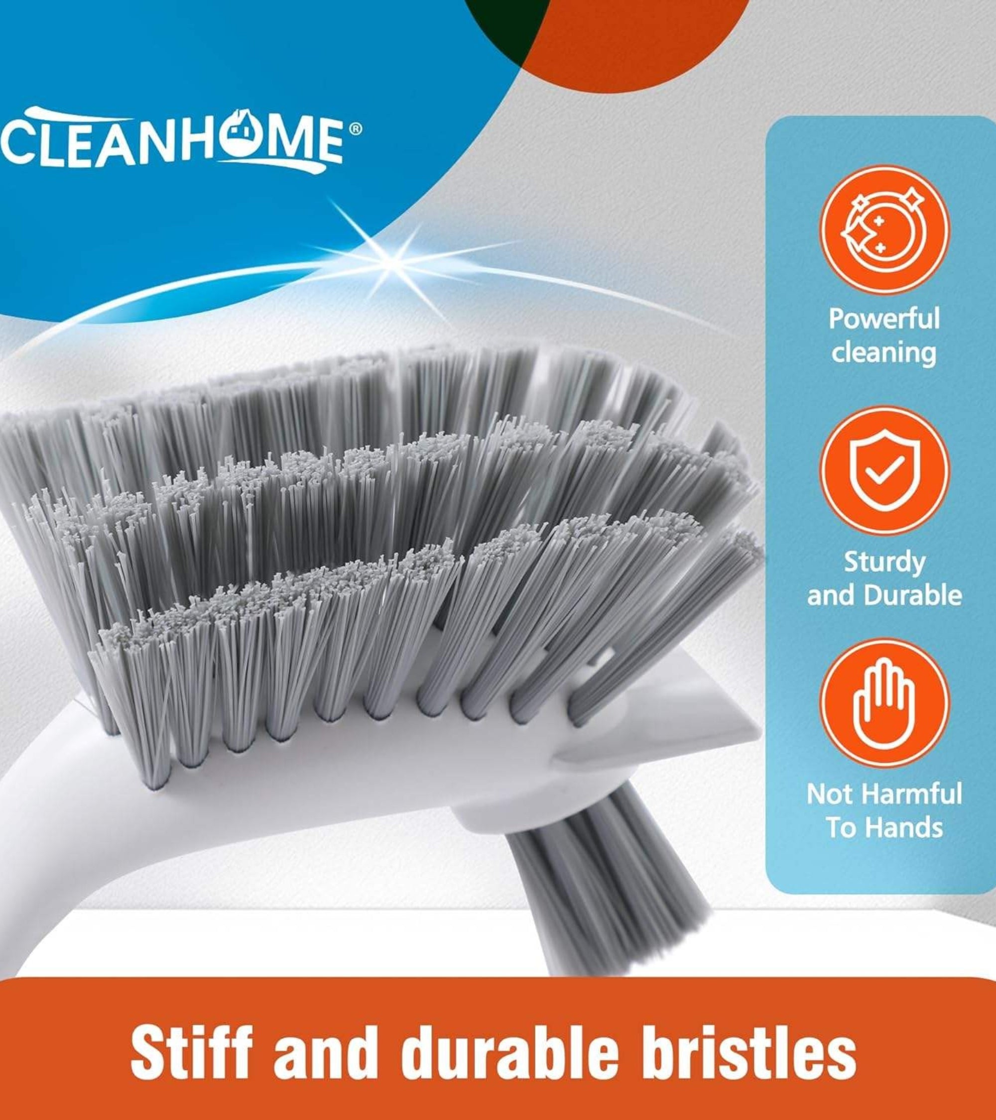 Premsons® Long Handle Toilet Cleaning Brush with Hard Bristles – Durable & Ergonomic Design for Deep Cleaning (White)