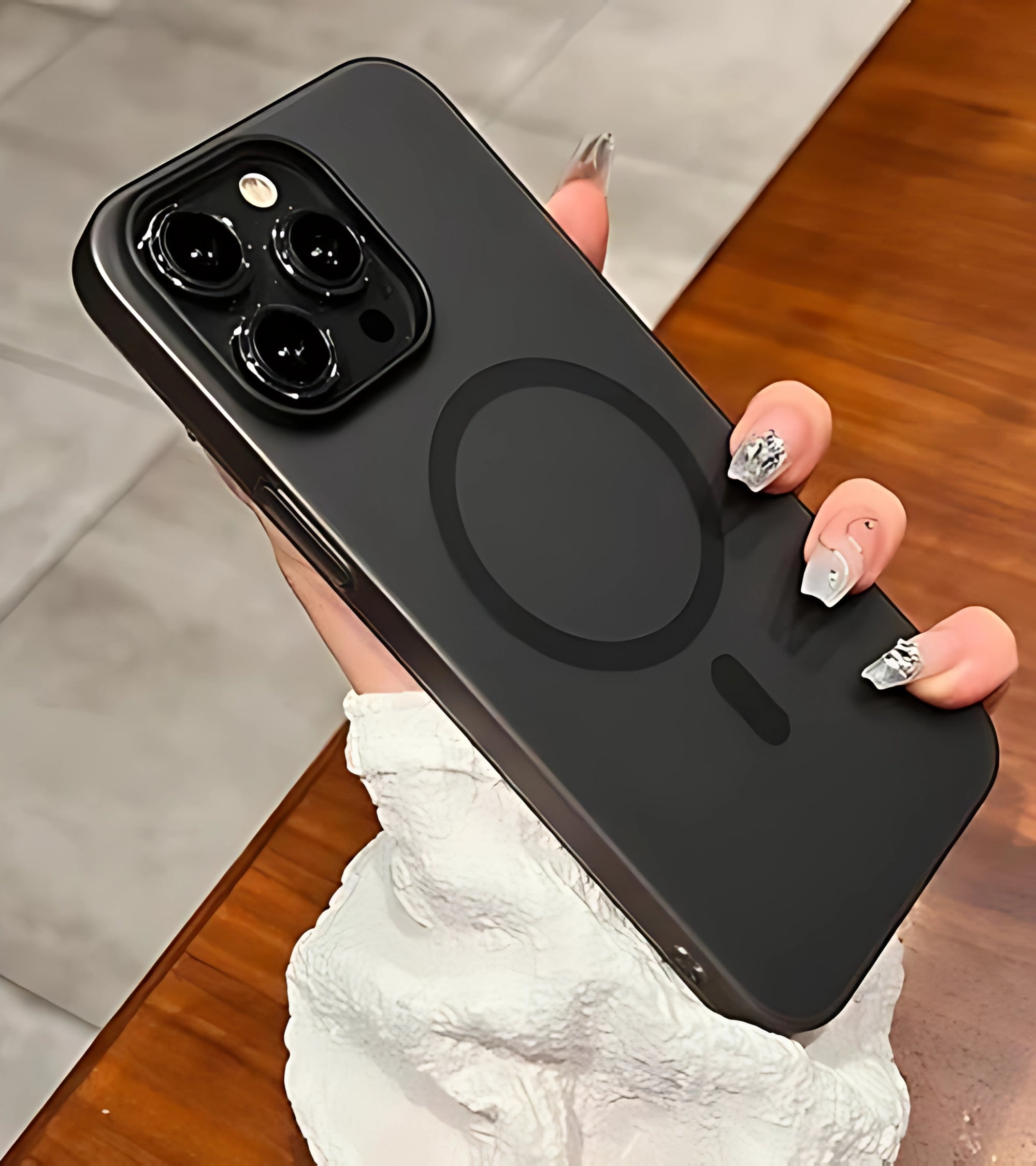 Premsons® Transparent Shockproof Silicone Case with Magnetic Ring Design for iPhone 14 Pro Max – Slim, Lightweight & Protective Back Cover for Daily Use