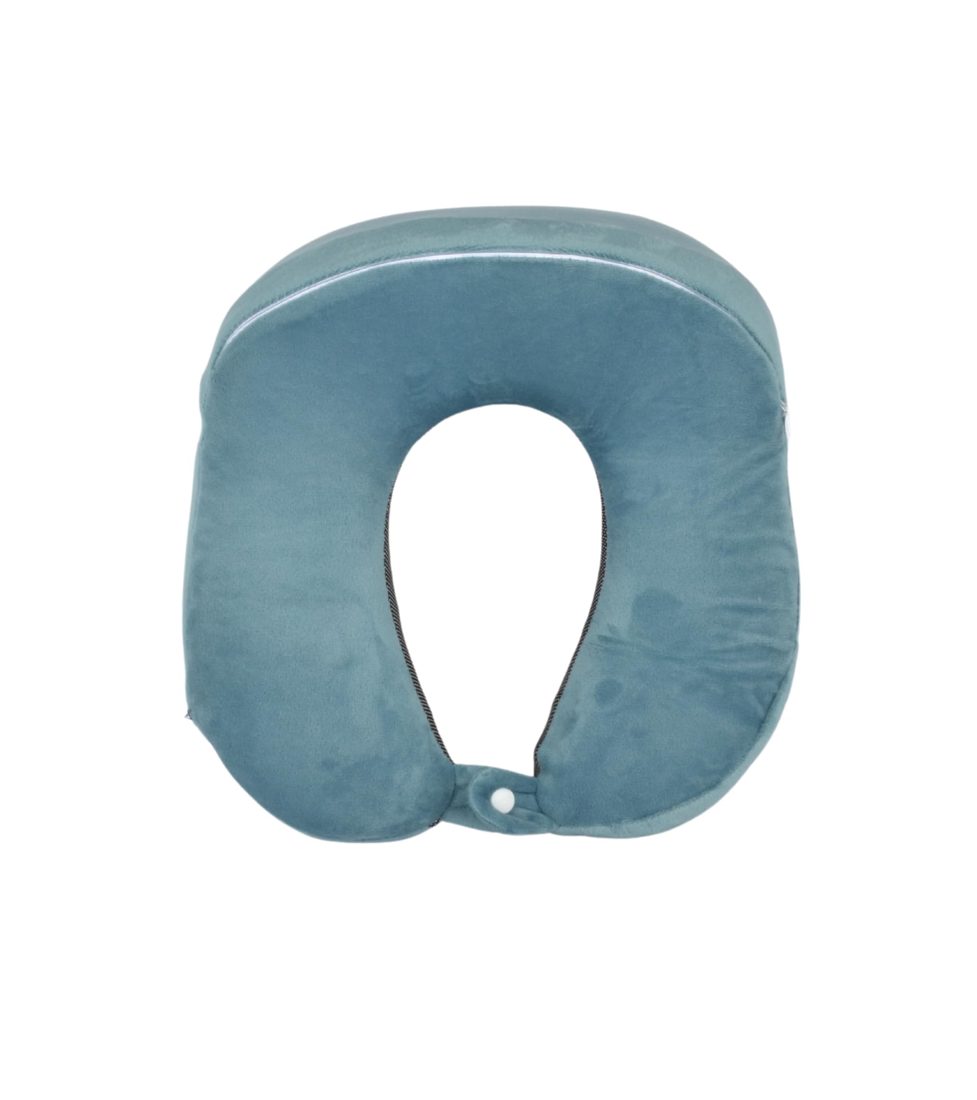 Cushy® Travel Neck Pillow with 360-Degree Head Support - Memory Foam Luxury Soft Pillow for Sleeping Rest - Home Travel Airplane Car - with Adjustable Button, Electric Blue