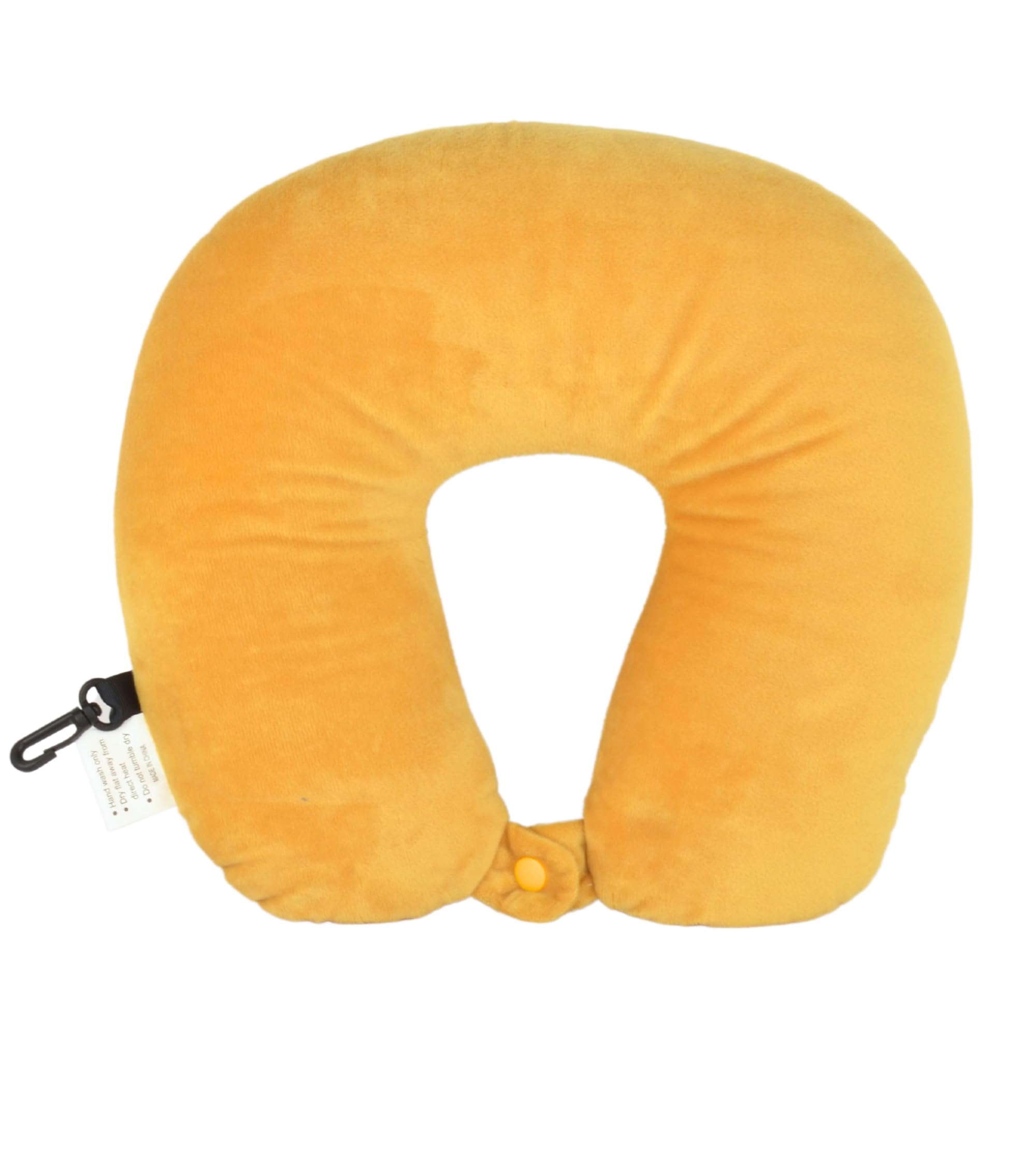 Cushy® Travel Neck Pillow with 360-Degree Head Support - Micro Beads Luxury Soft Pillow for Sleeping Rest - Home Travel Airplane Car - Printed, Yellow